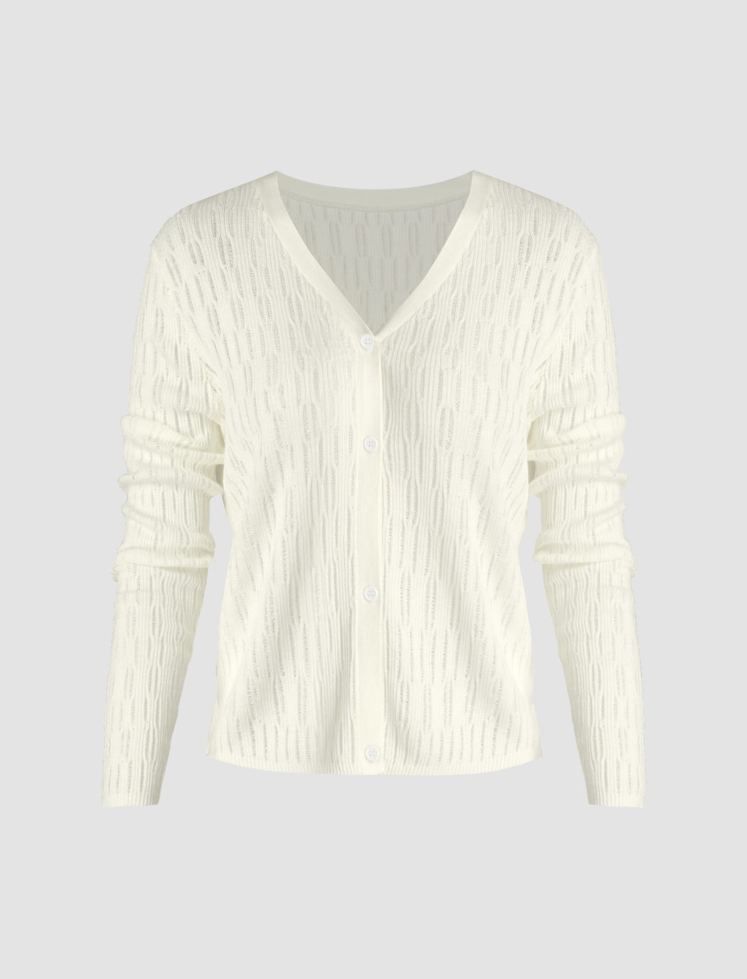 Weiße Strickjacke mit Knöpfen