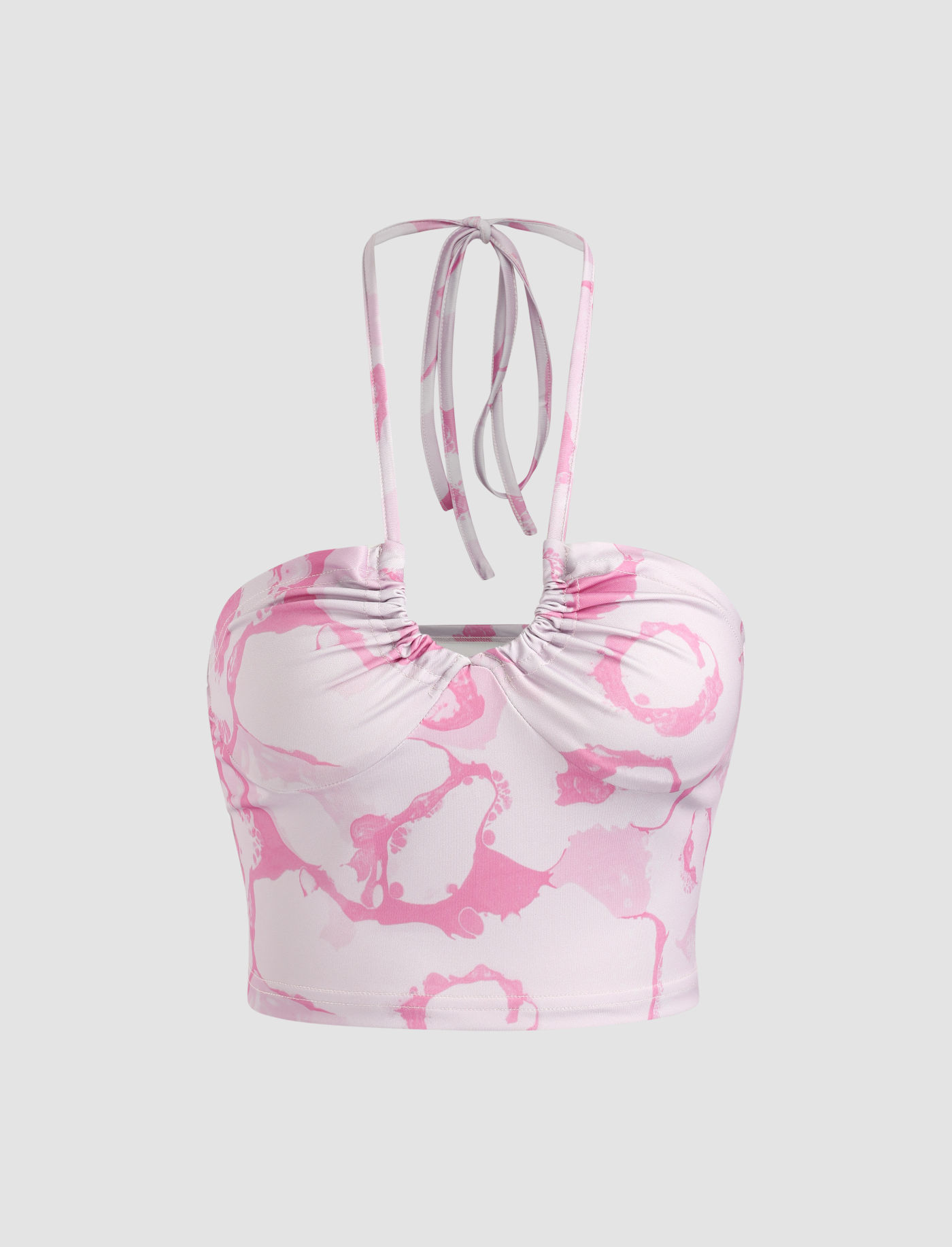 Pink Tie Dye Halter Top