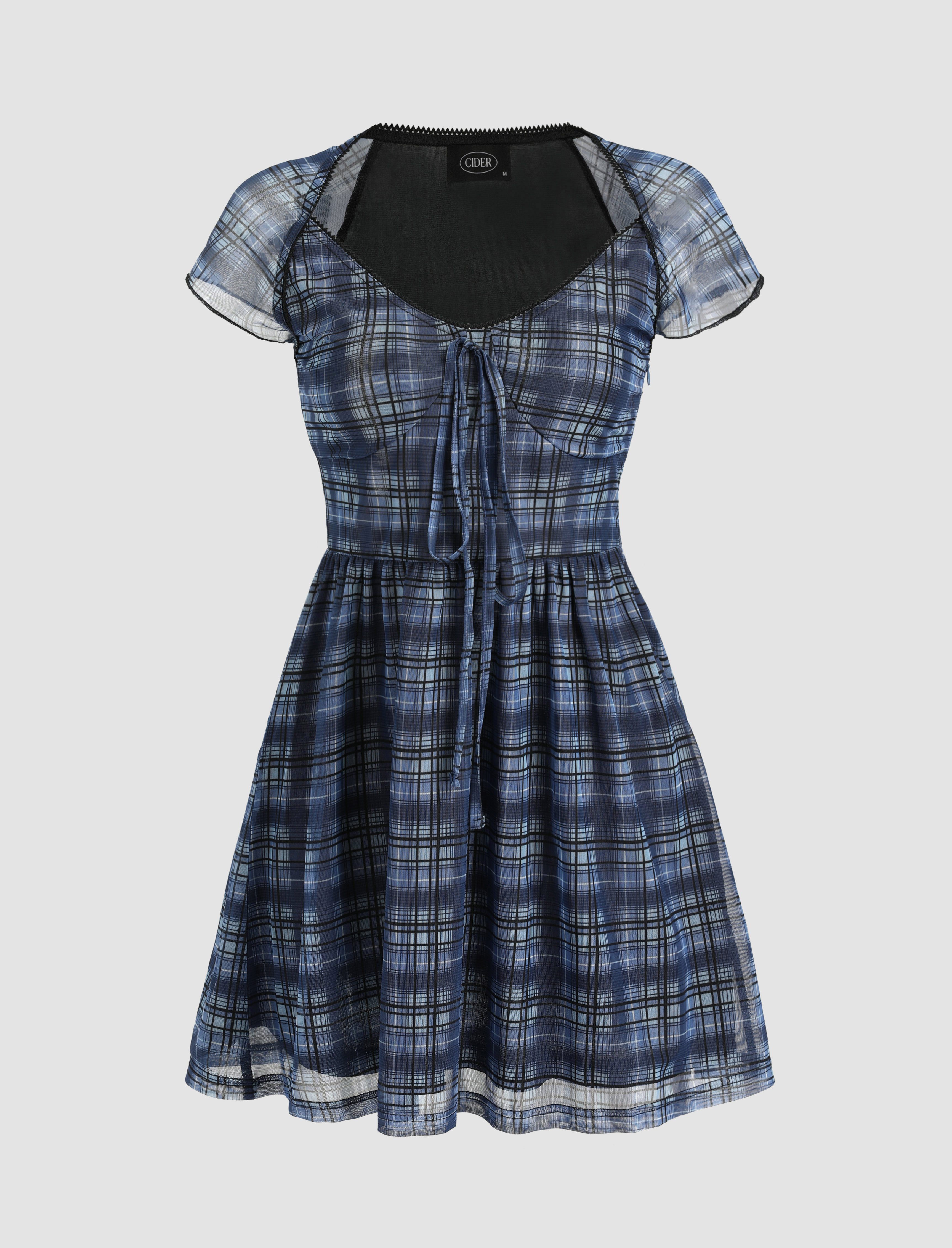 blue checkered dress