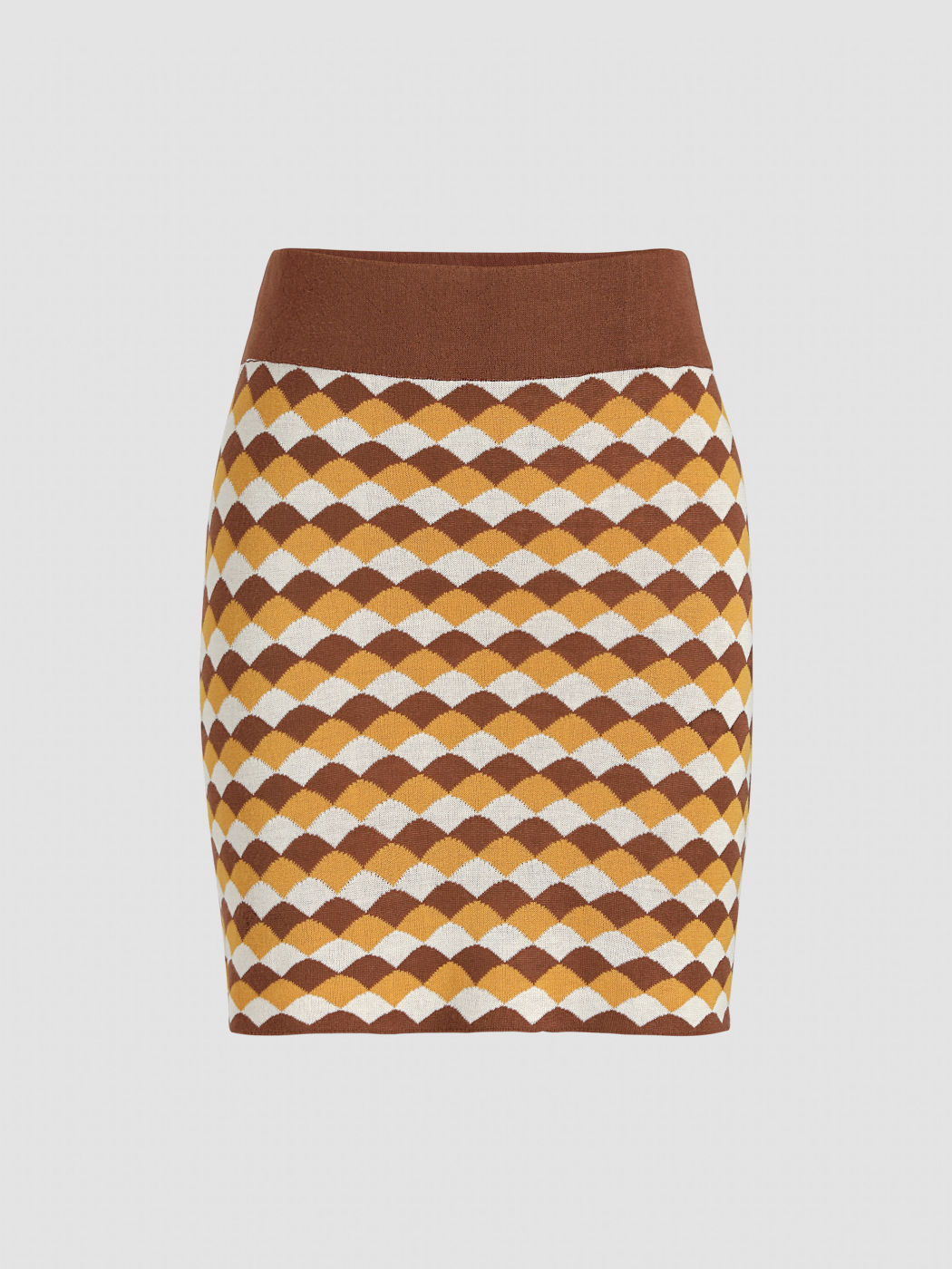 Disco Diva Retro Patterned Knit Mini Skirt