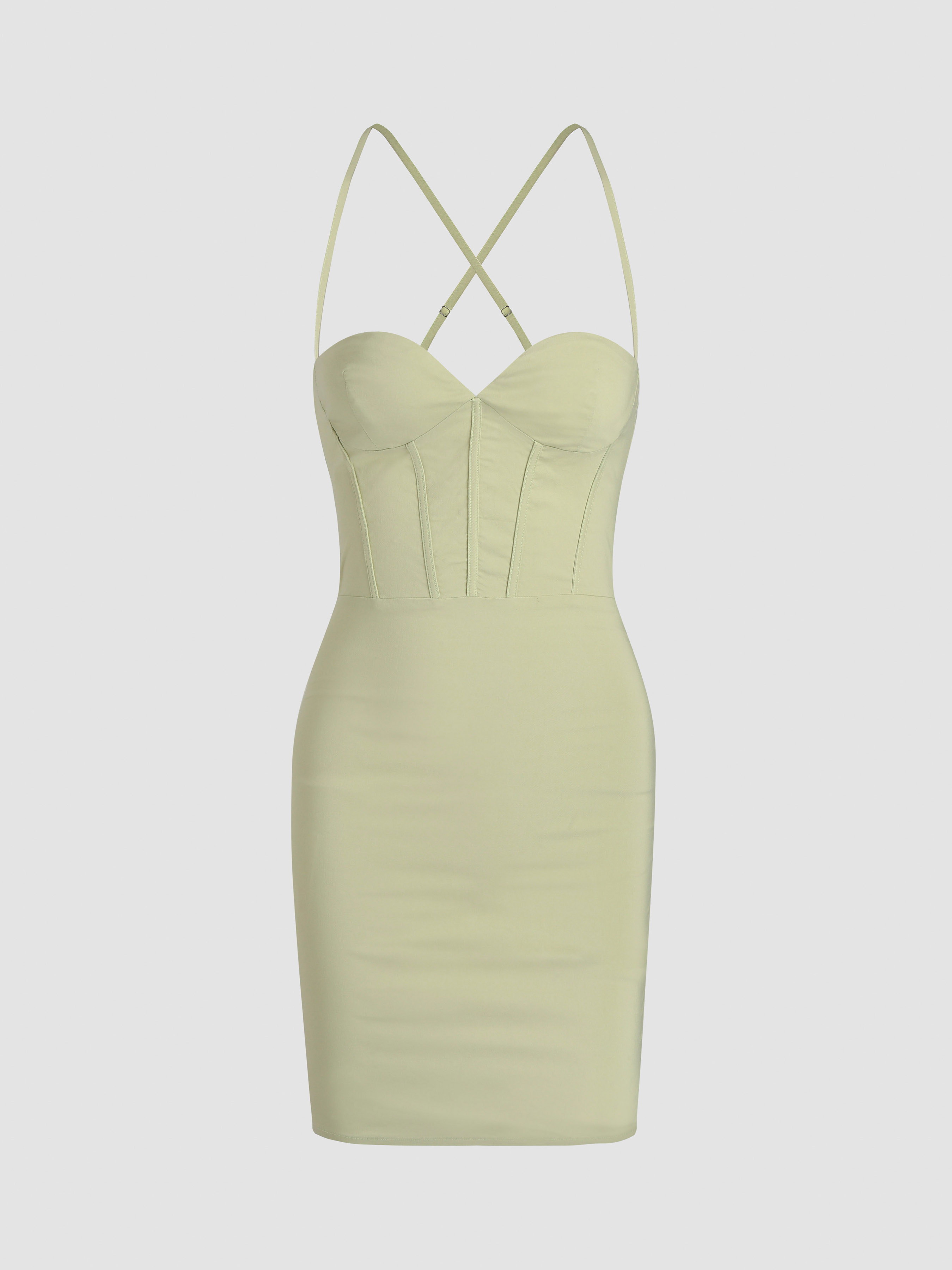 Sweetheart Neckline Bodycon Corset Dress Cider