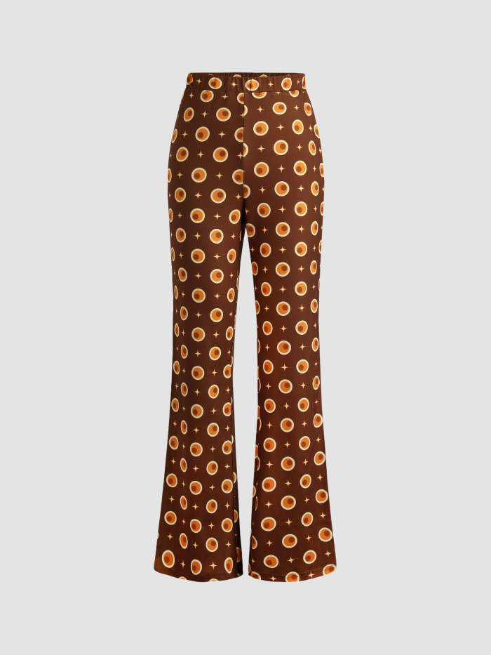 Under The Disco Ball Retro Patterned Trousers