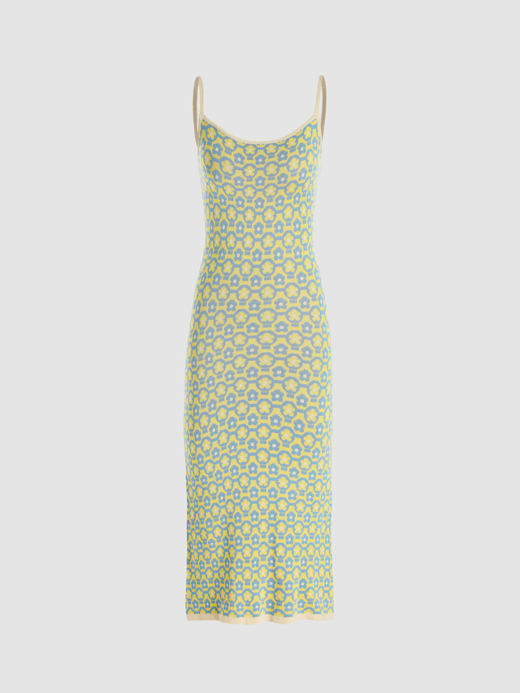 Knit All Over Print Backless Dress