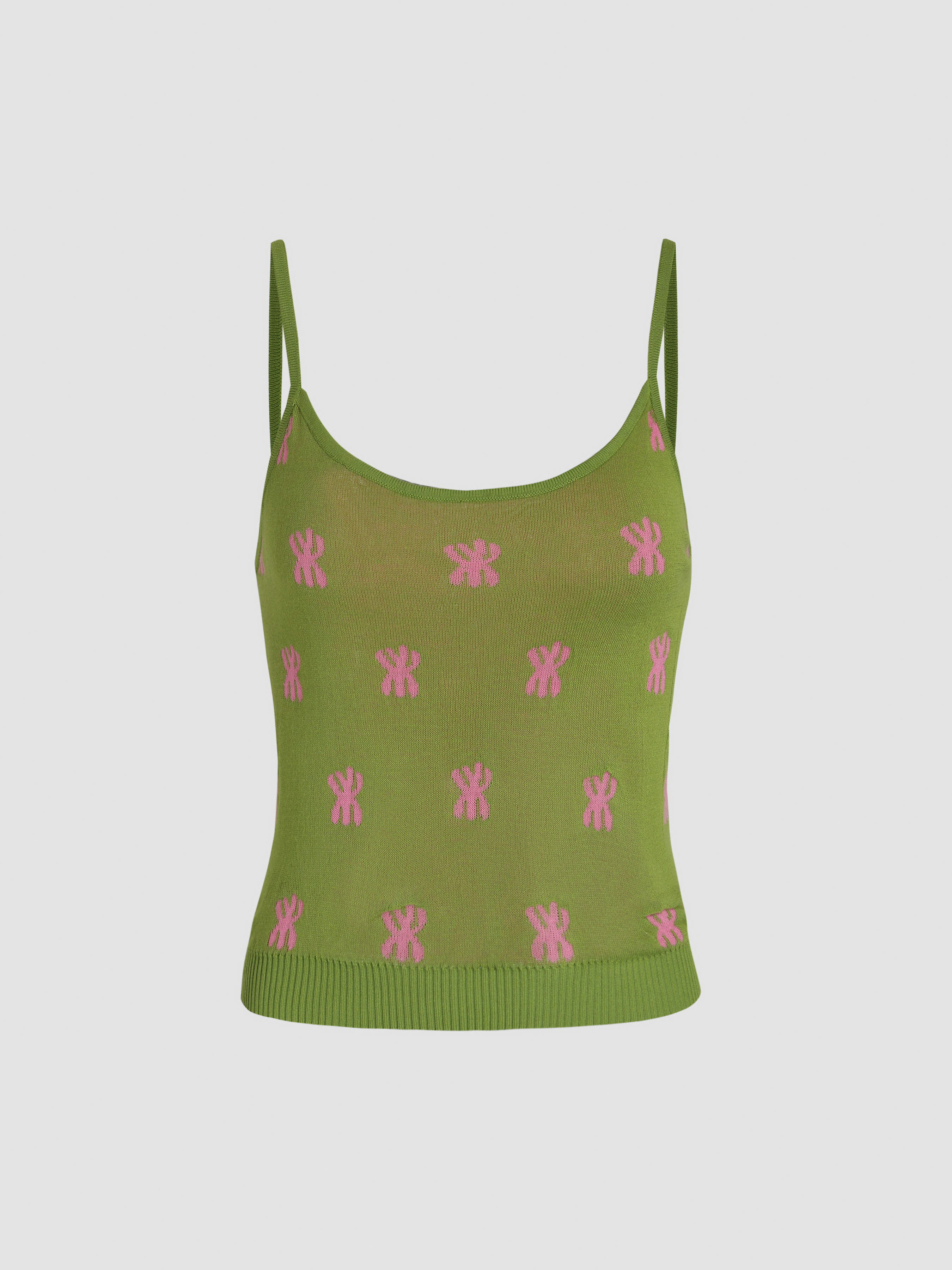 Green Knitted Tank Top