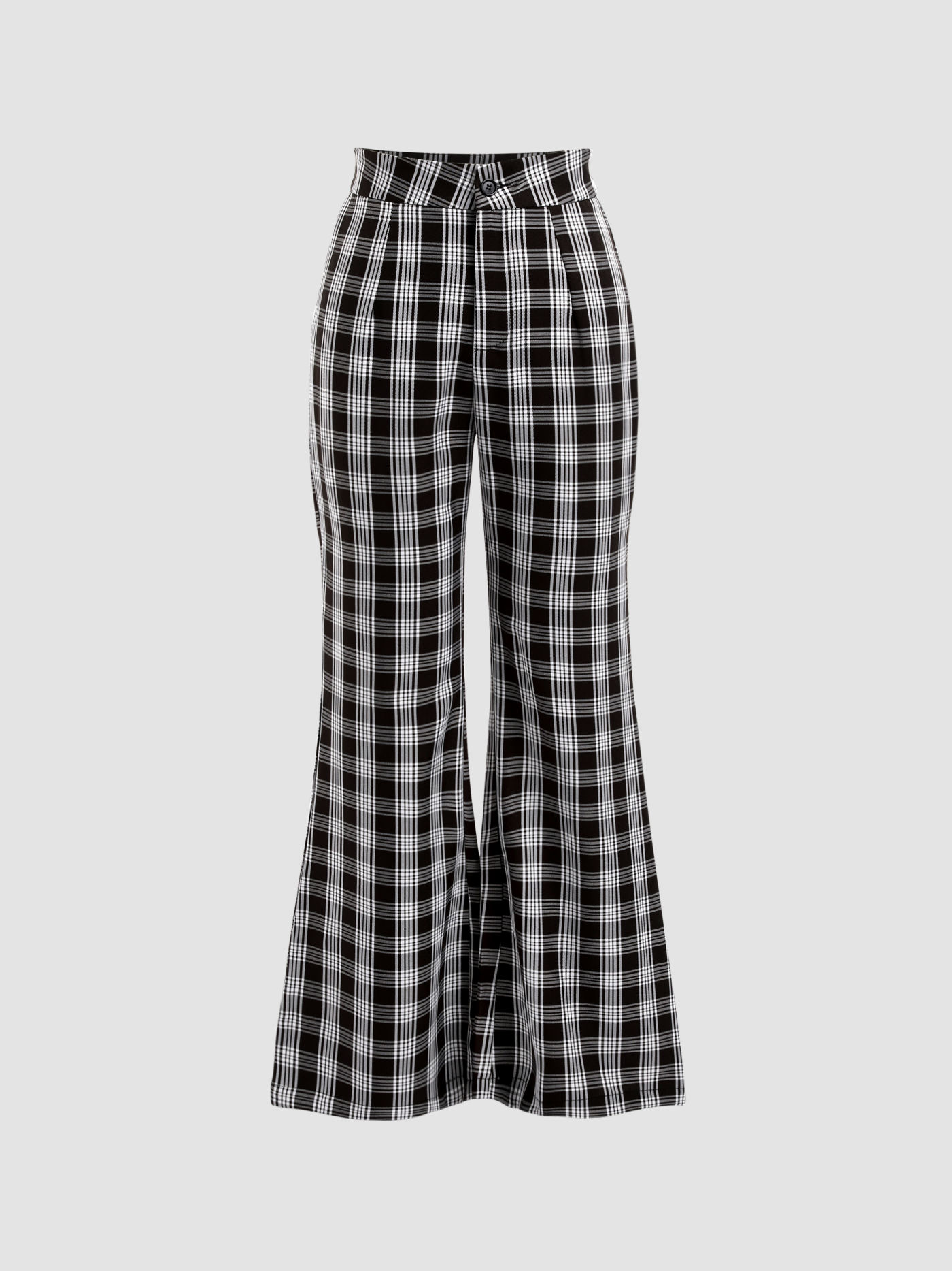 Pantalons évasés à carreaux rétro