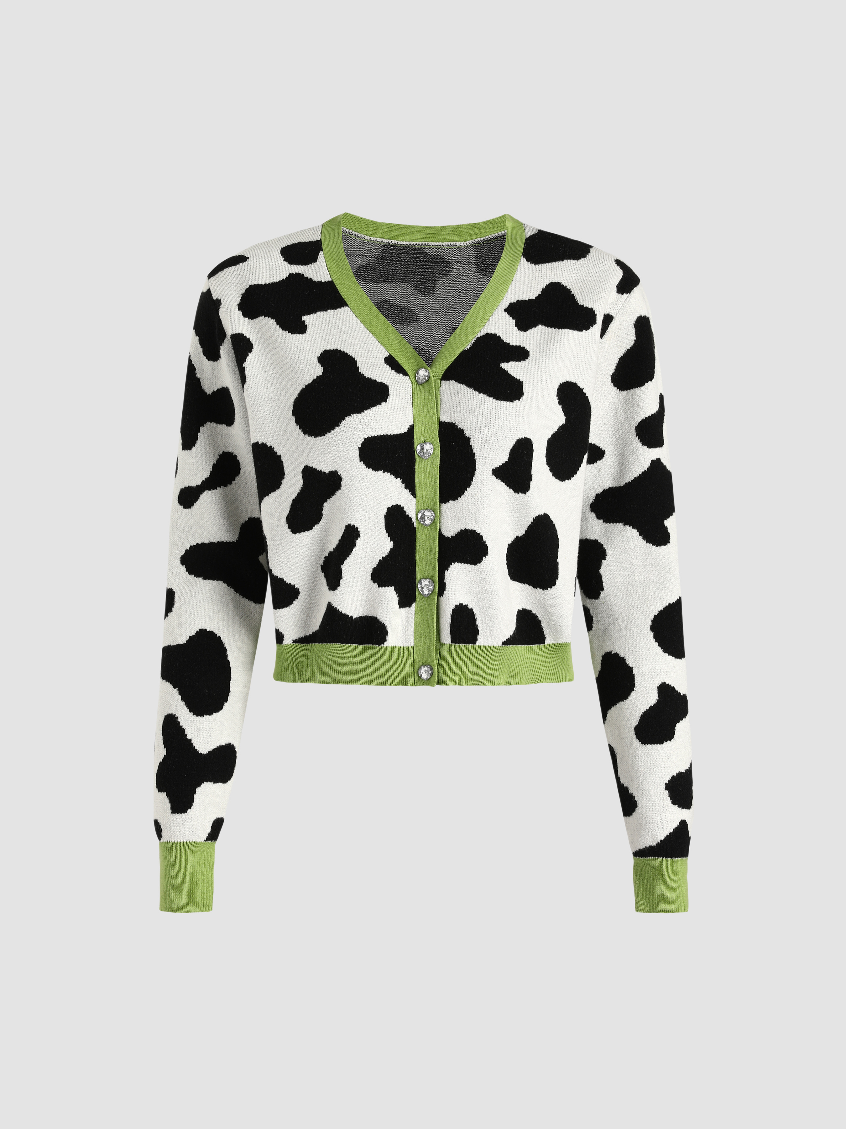 Cow Print Button Up Cardigan