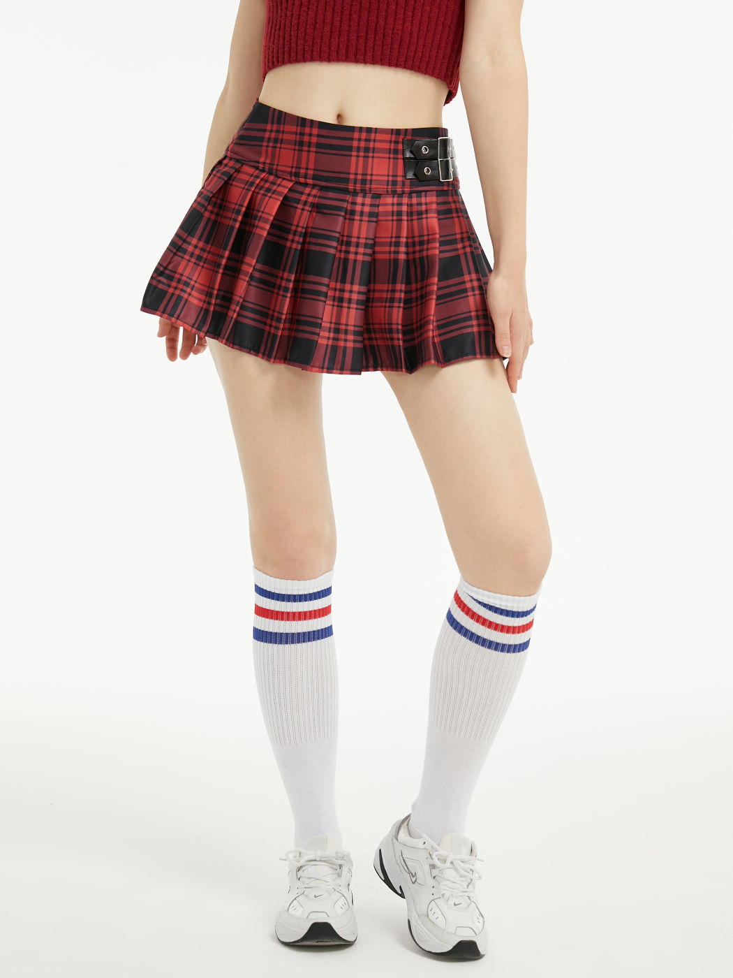 Rebel Red Plaid Mini Skirt