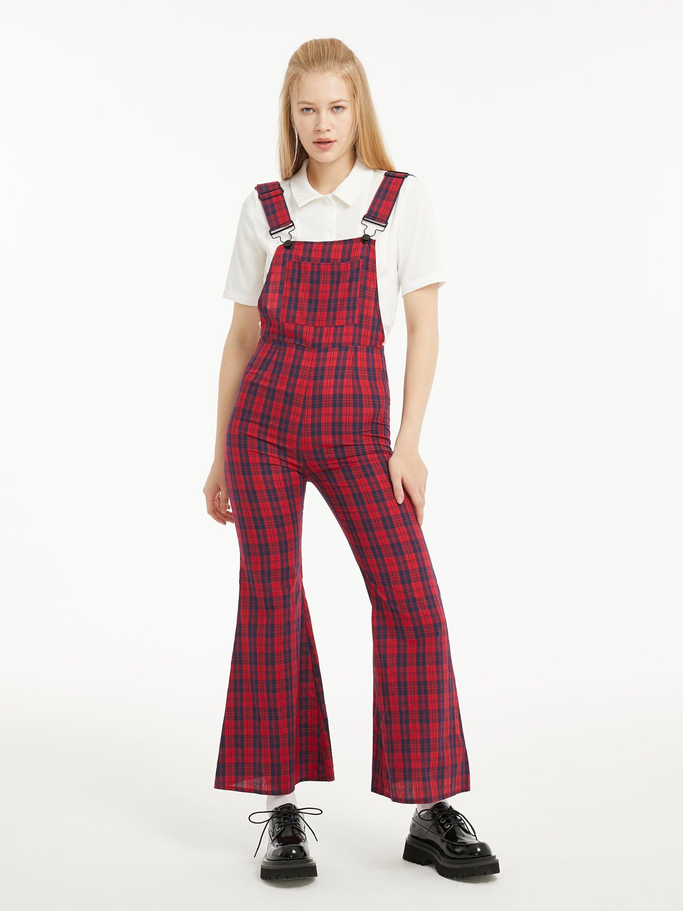 New Classic Red Plaid Overall