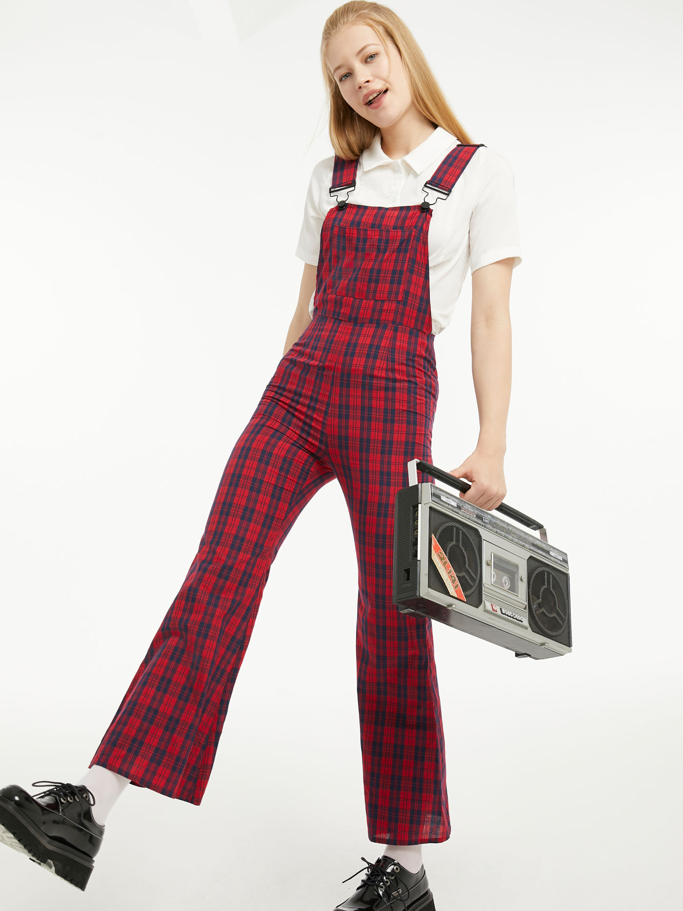 New Classic Red Plaid Overall