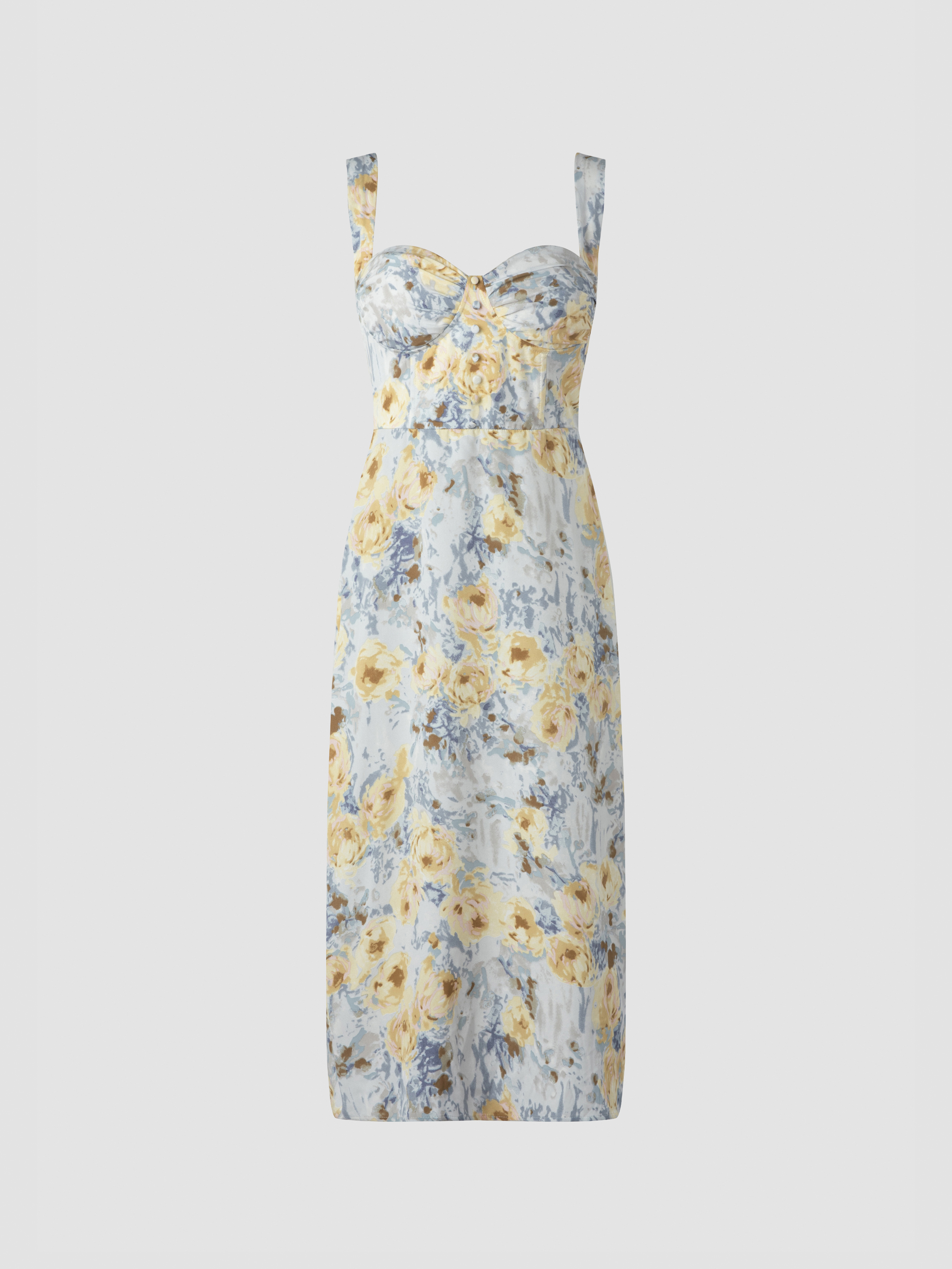 Manet's Summer Floral Midi Dress
