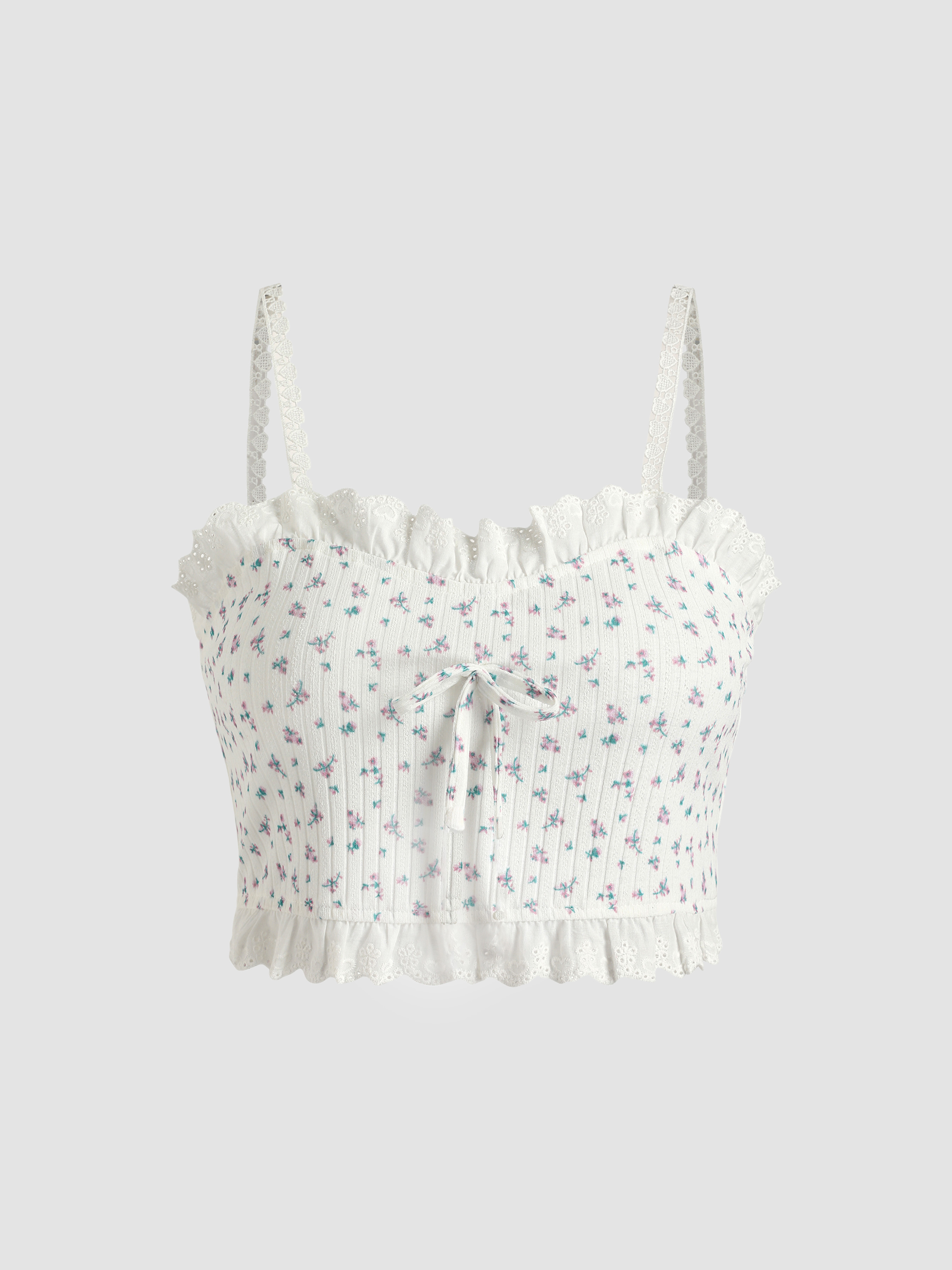 Ditsy Ruffle Cami Top - Cider
