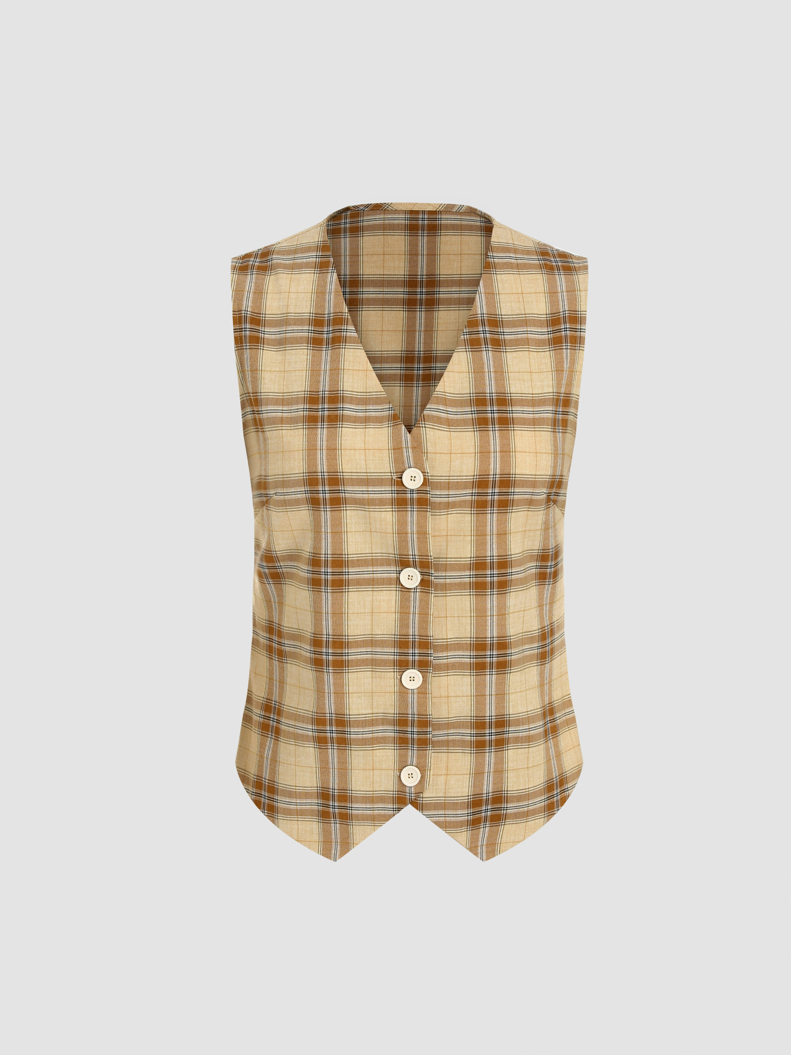 Polyester Crepe Check Blouse
