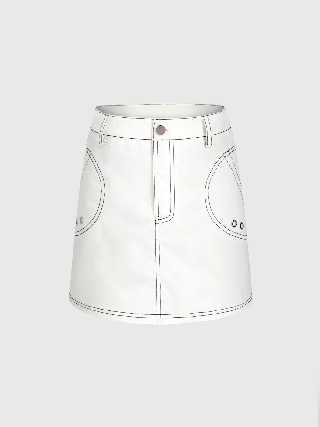 Weißer Minirock mit Taschendesign