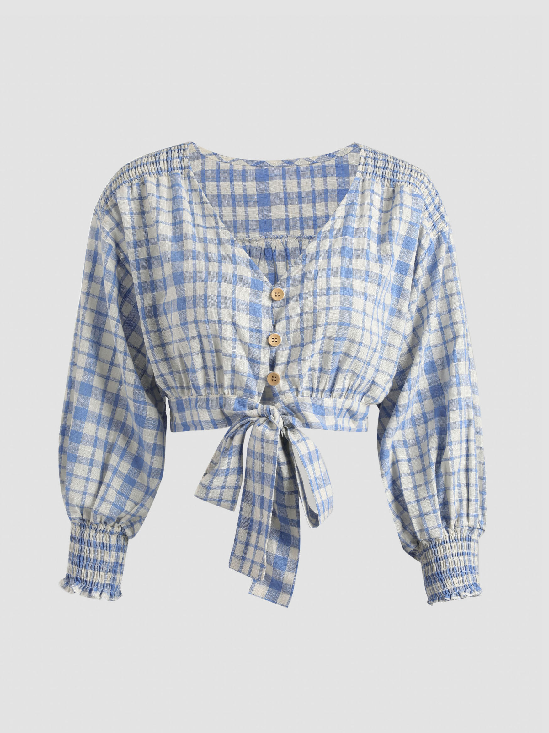 Blue & White Plaid Set