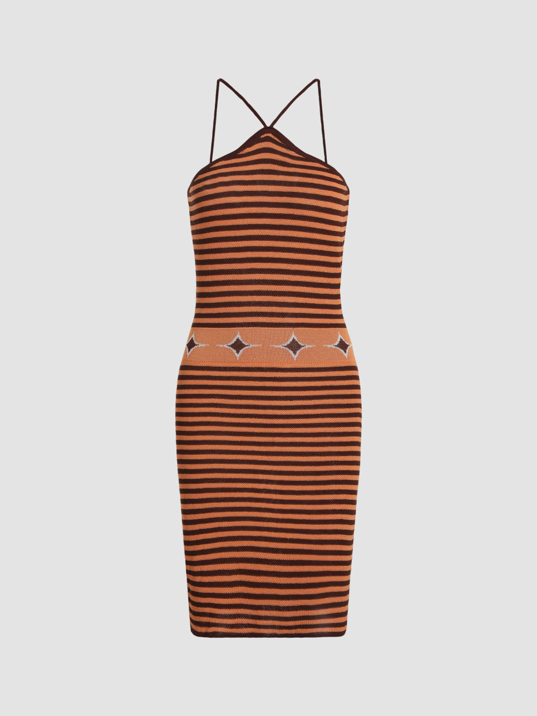 Gestreiftes, figurbetontes Strickkleid