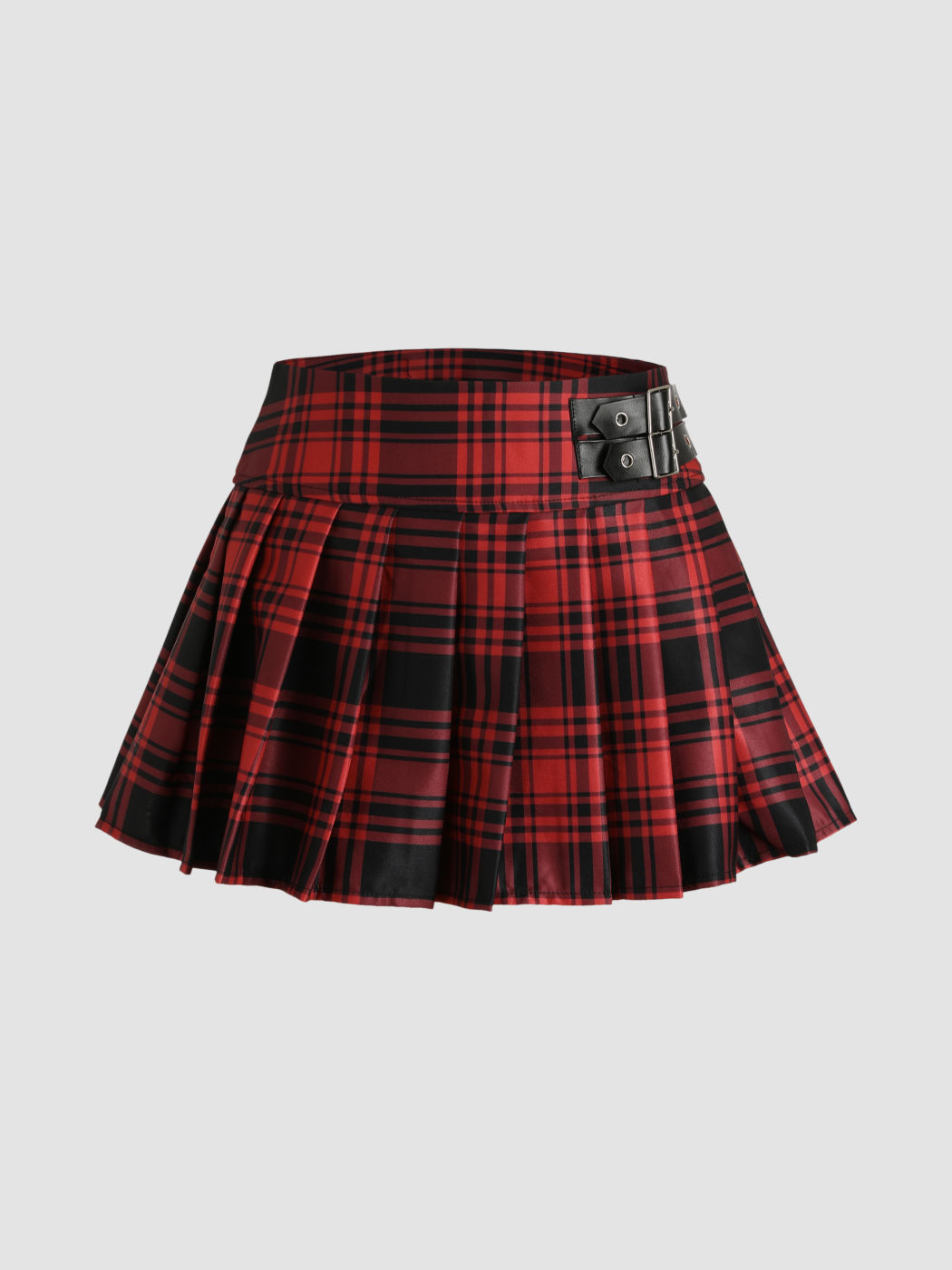 Rebel Red Plaid Mini Skirt
