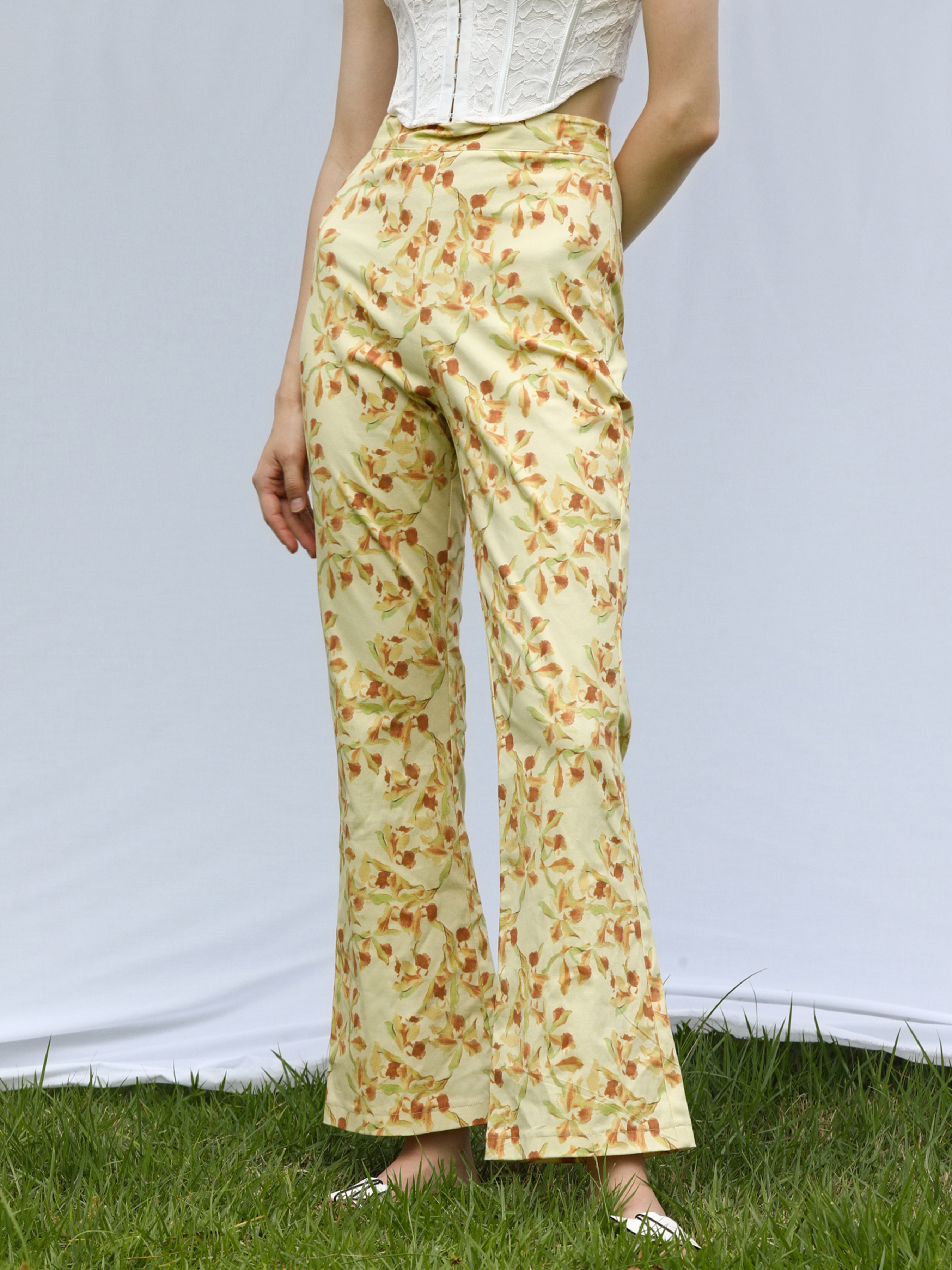 Fresco Floral Flare Trousers