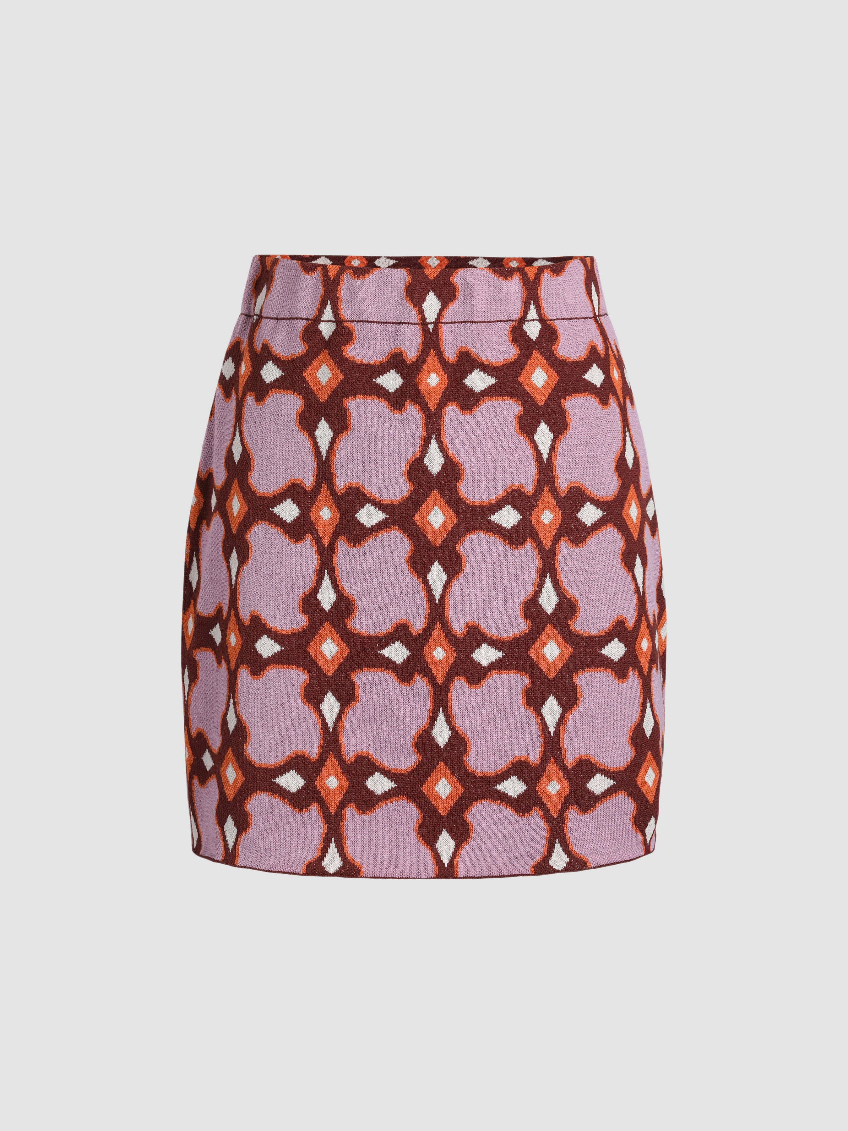 Retro Plaid Knitted Skirt Cider