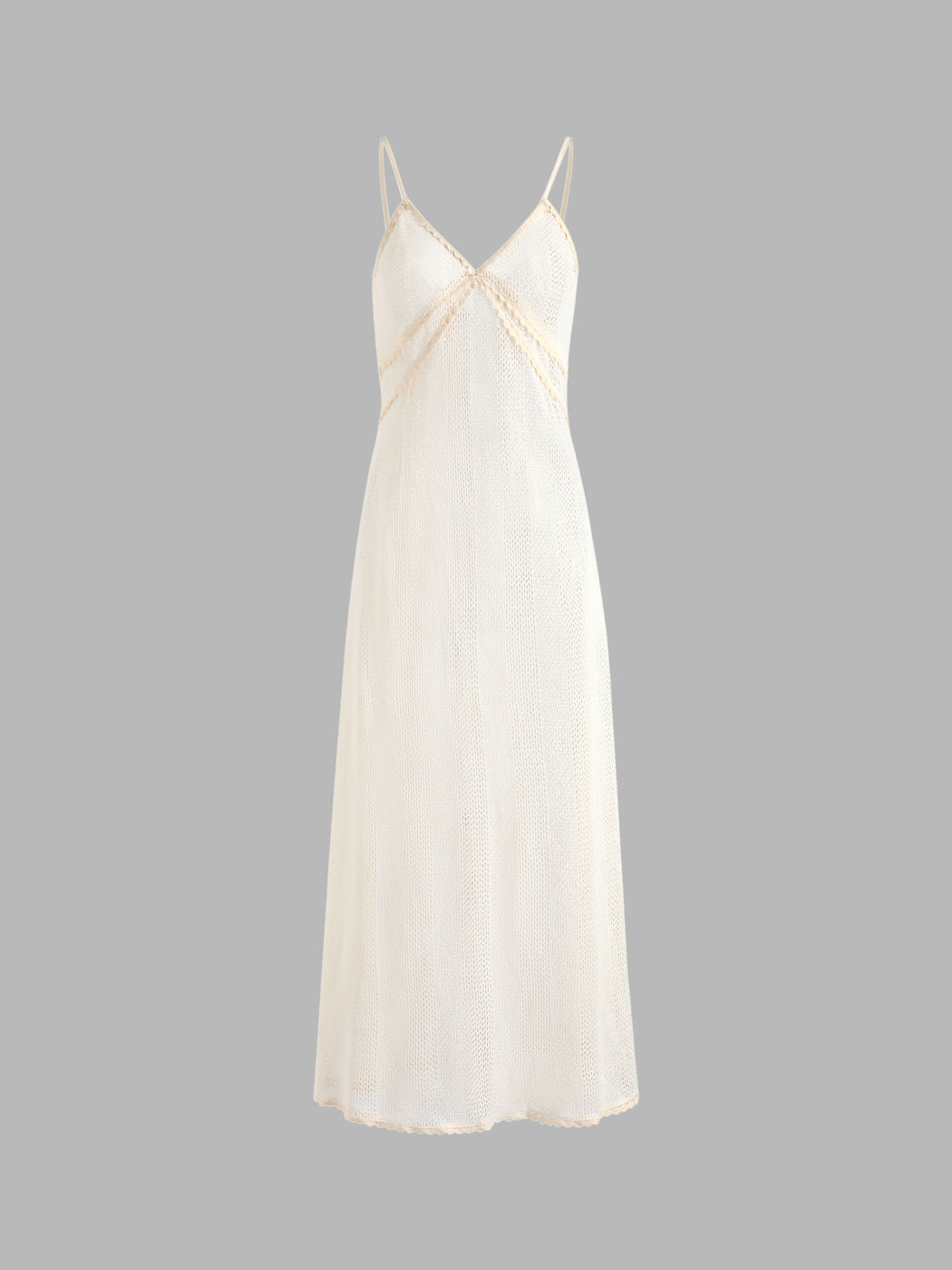 Weißes Maxikleid mit V-Ausschnitt