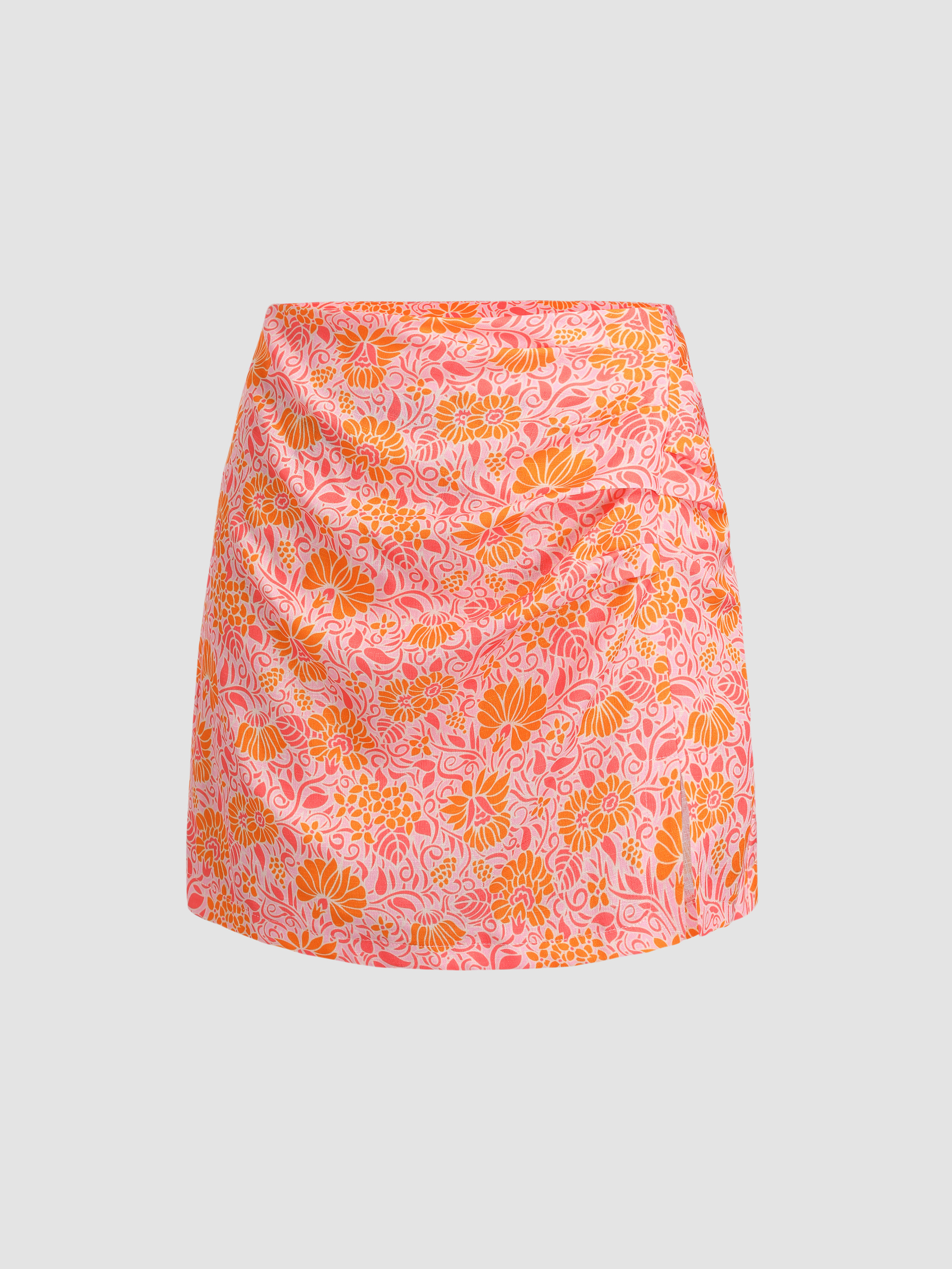 Pink Floral Mini Skirt Cider