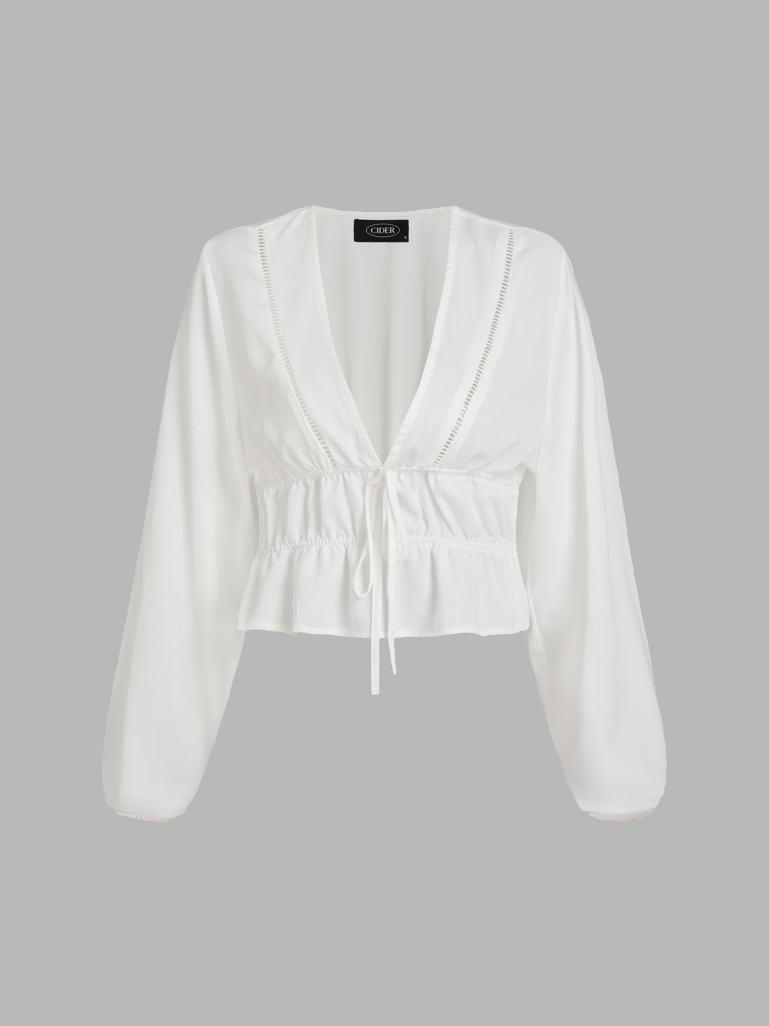 White V-Neck Blouse