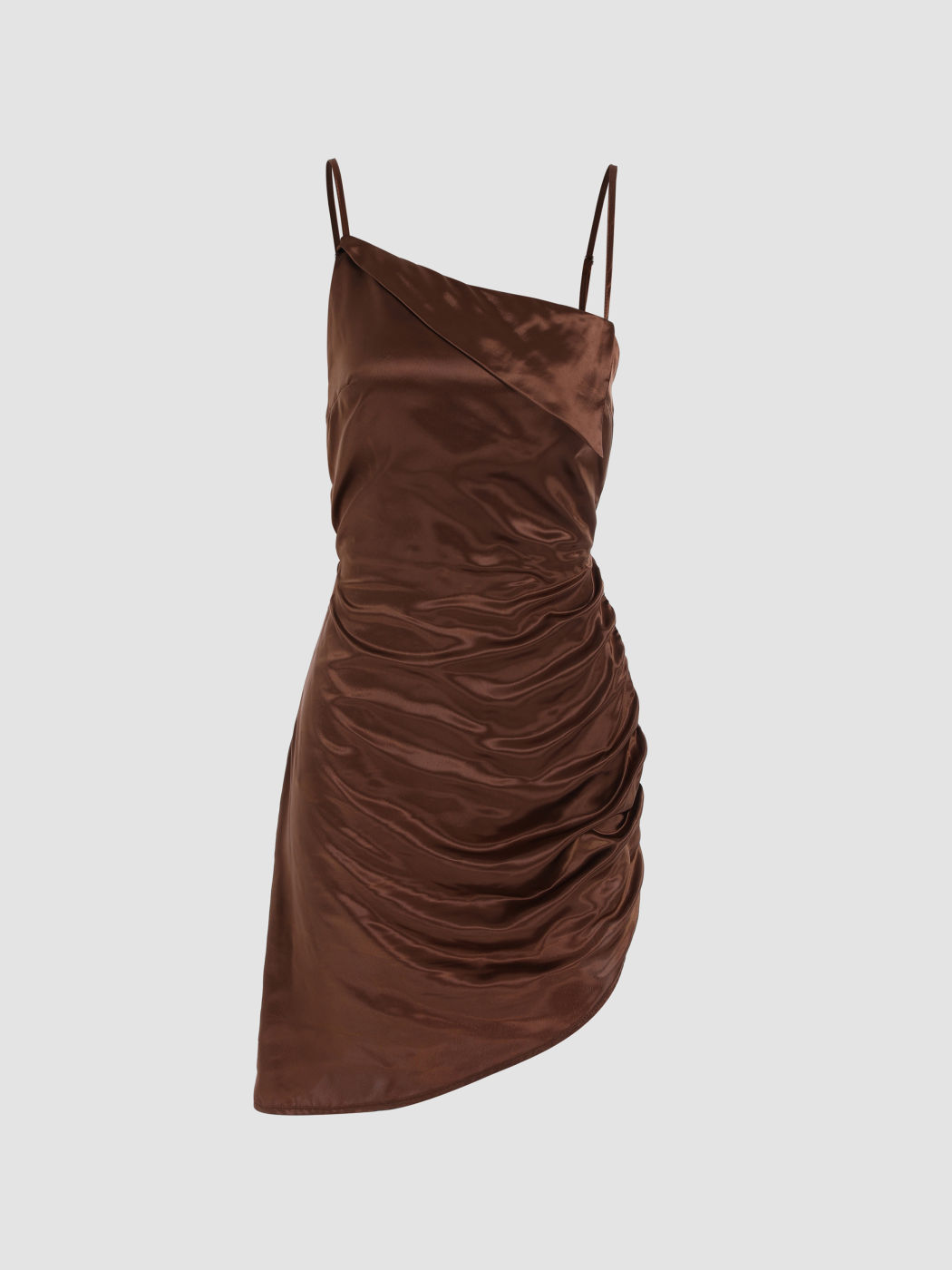 Satin Asymmetrical Mini Dress