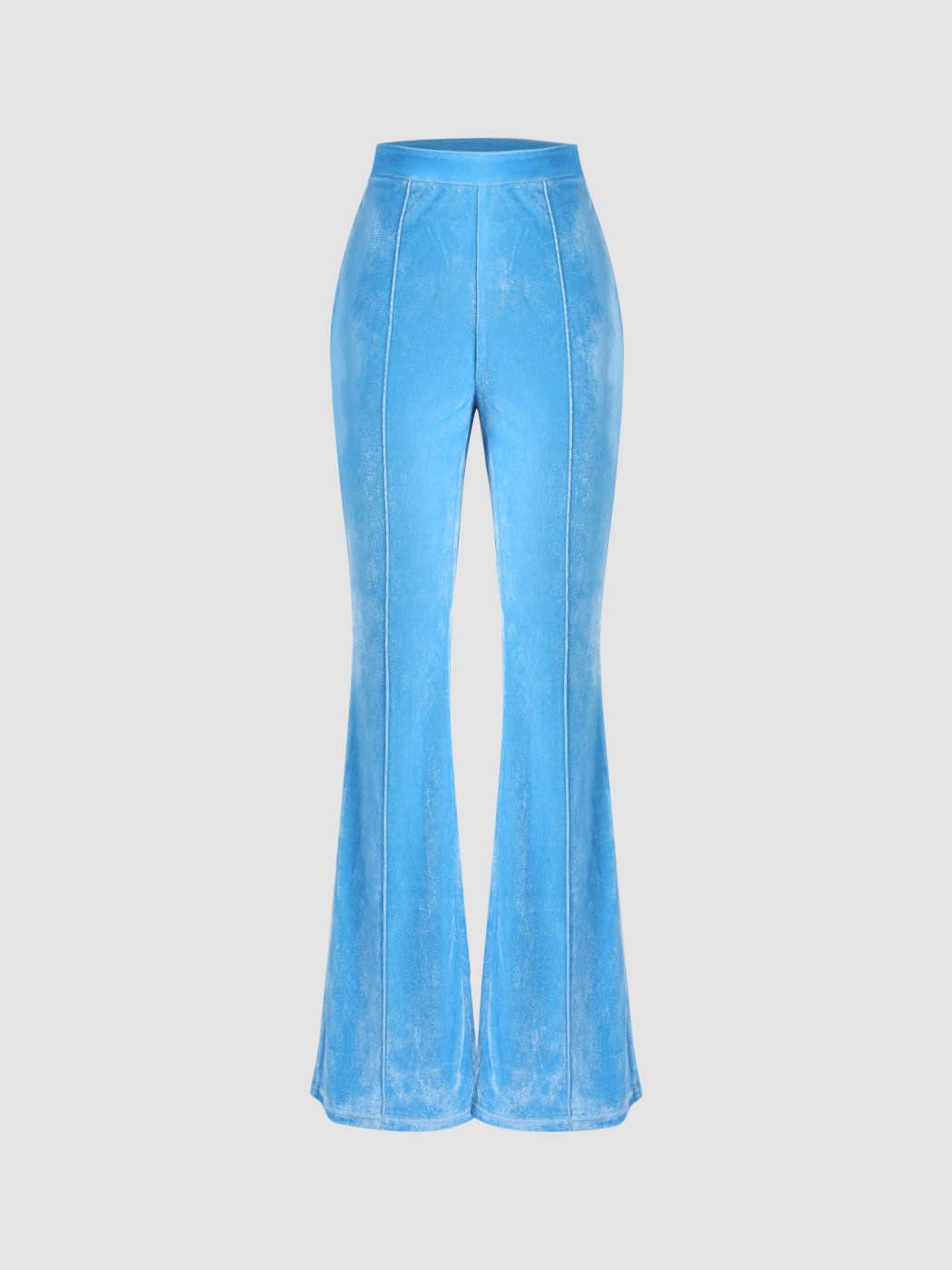 Rockstar Blue Velvet Flare Trousers