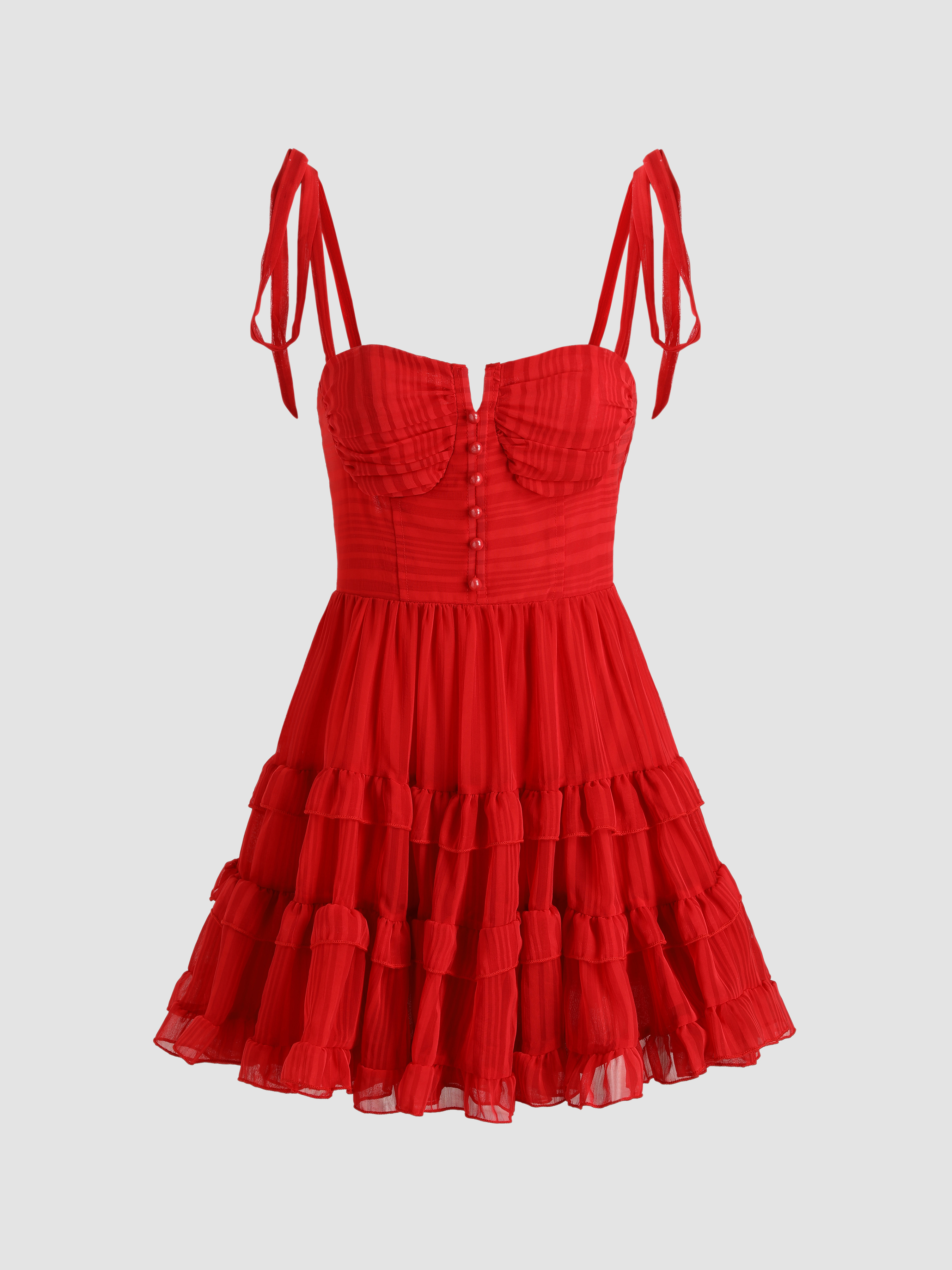 Beetlejuice Lydia's Iconic Ruffled Red Dress