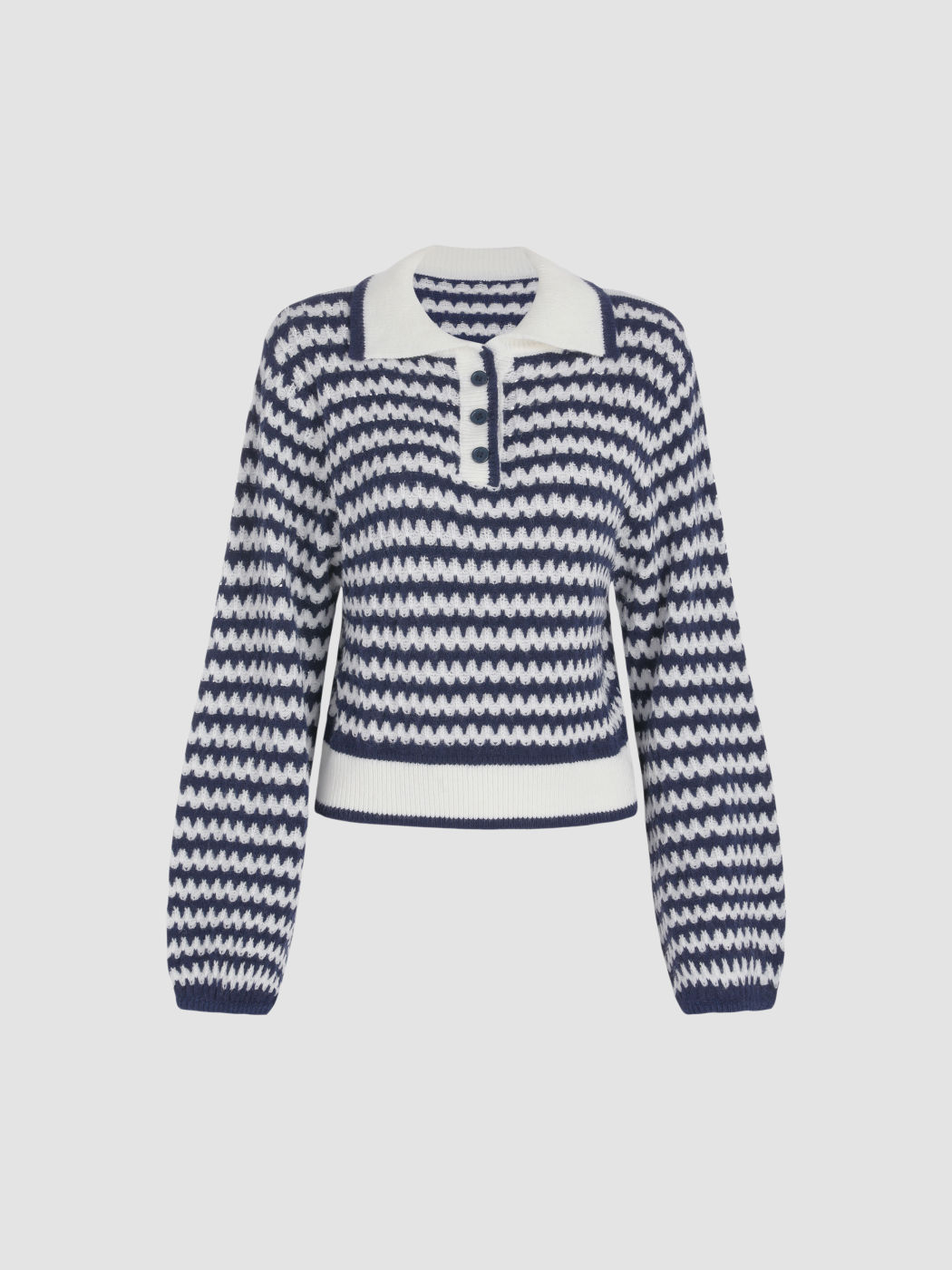 Pullover mit gewelltem Kragen