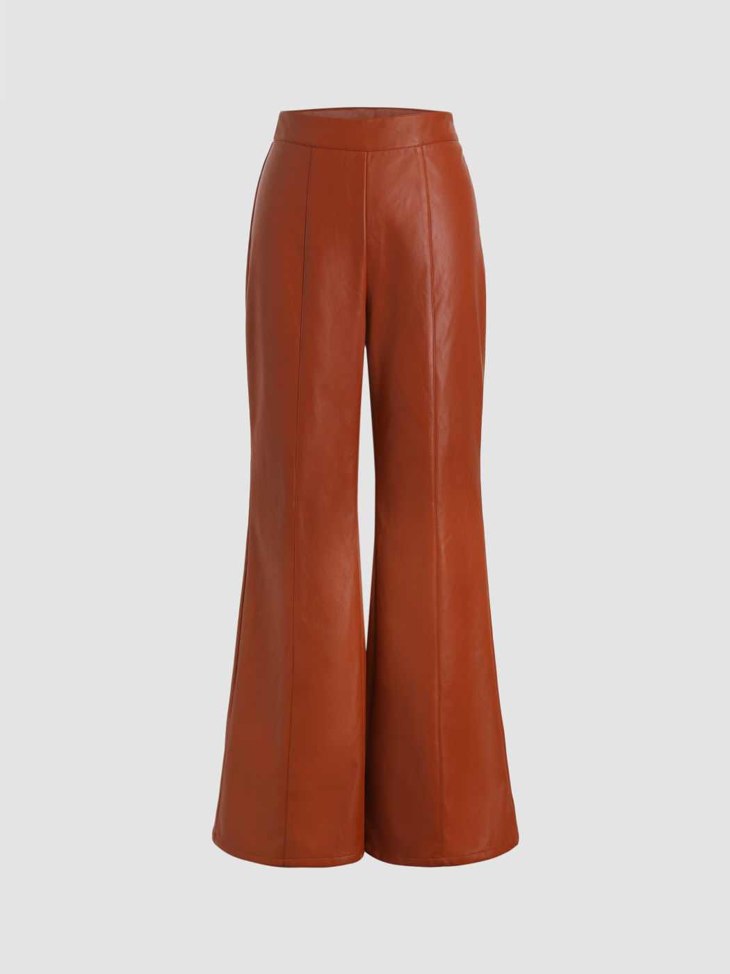  Braune PU Ultra Weite Hosen