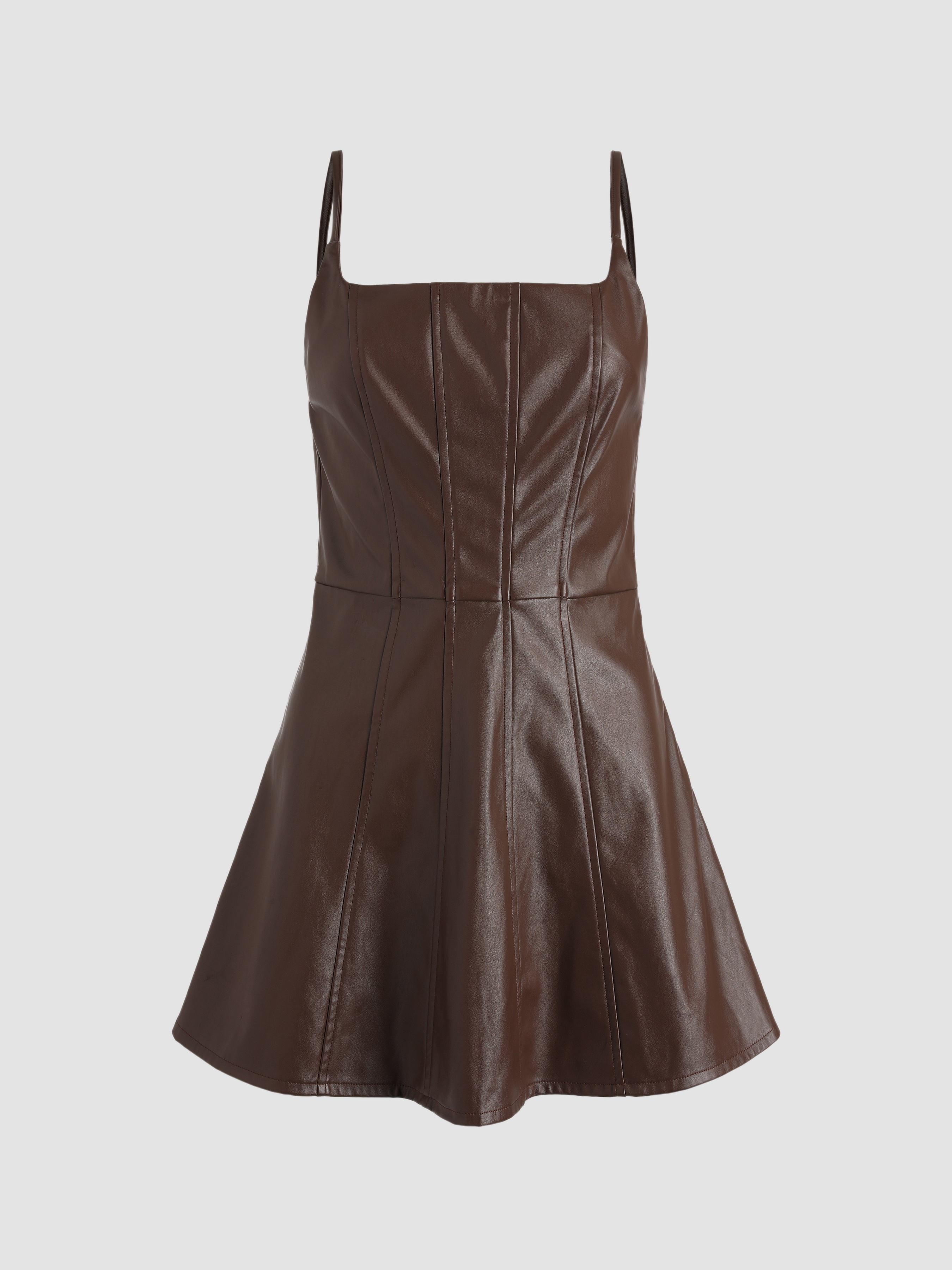 Faux Leather Cami Mini Dress Cider
