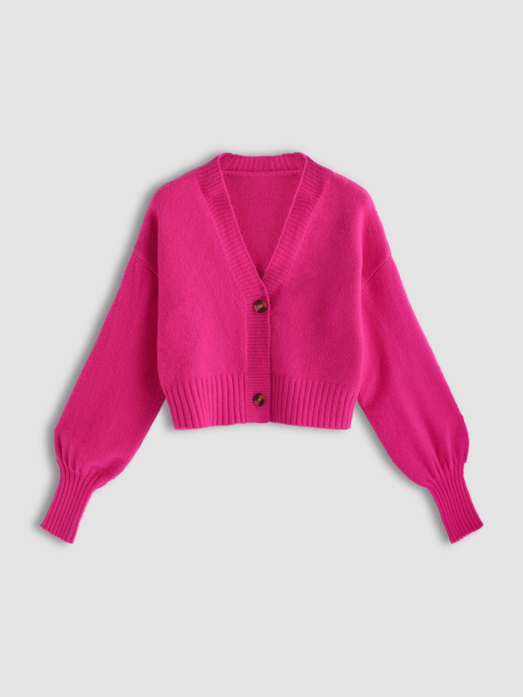 Pinke Strickjacke mit Knöpfen