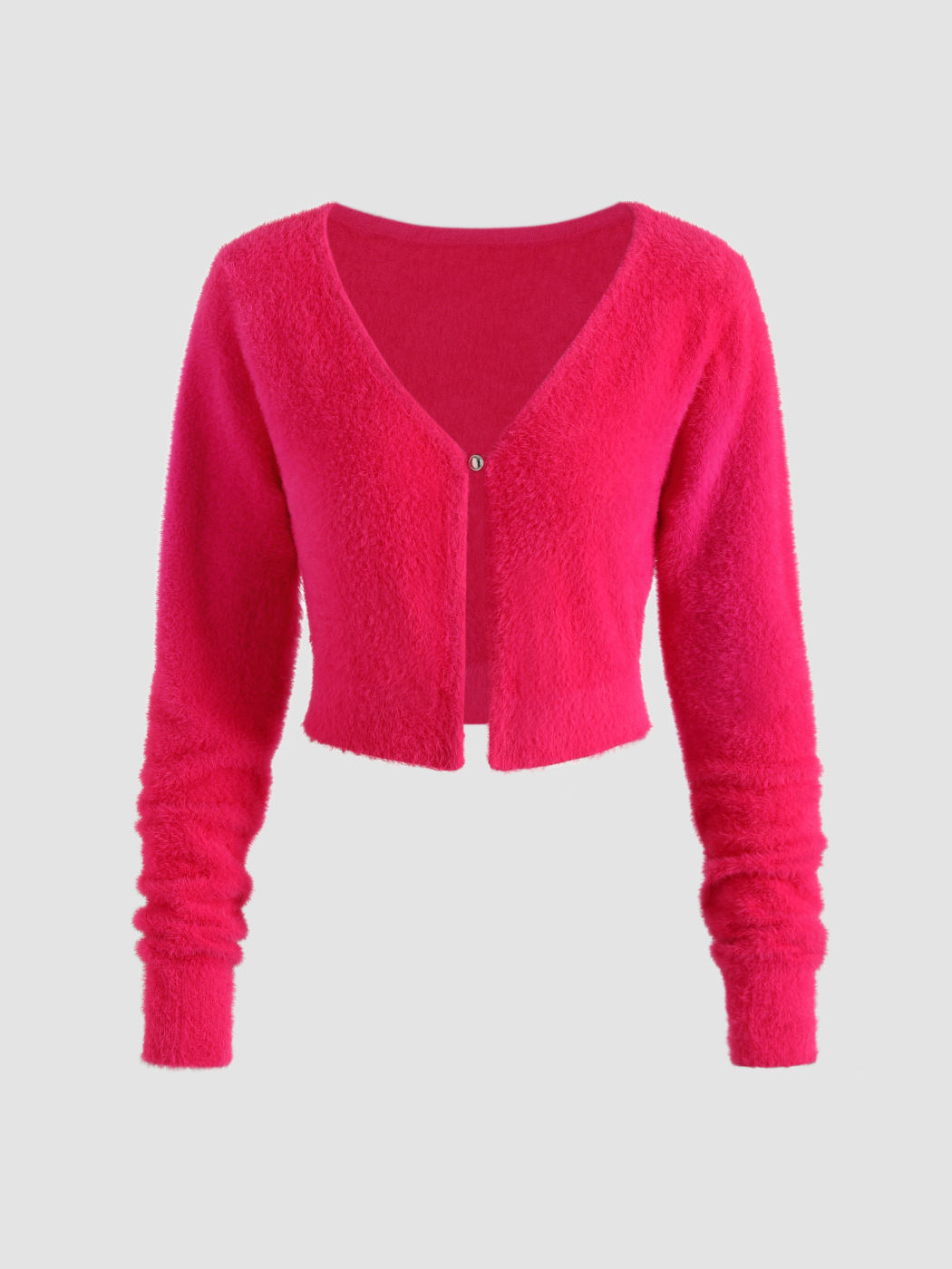  Mühelos Heißrosa Strickjacke
