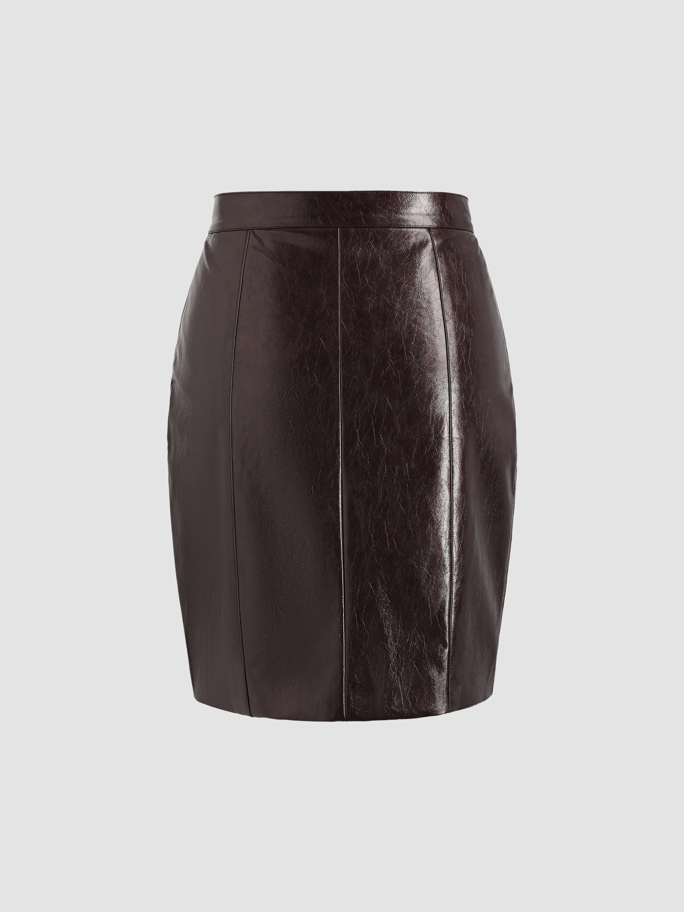 Faux brown 2024 leather skirt