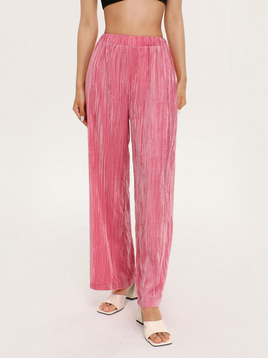 Pink Wide Leg Trousers - Cider