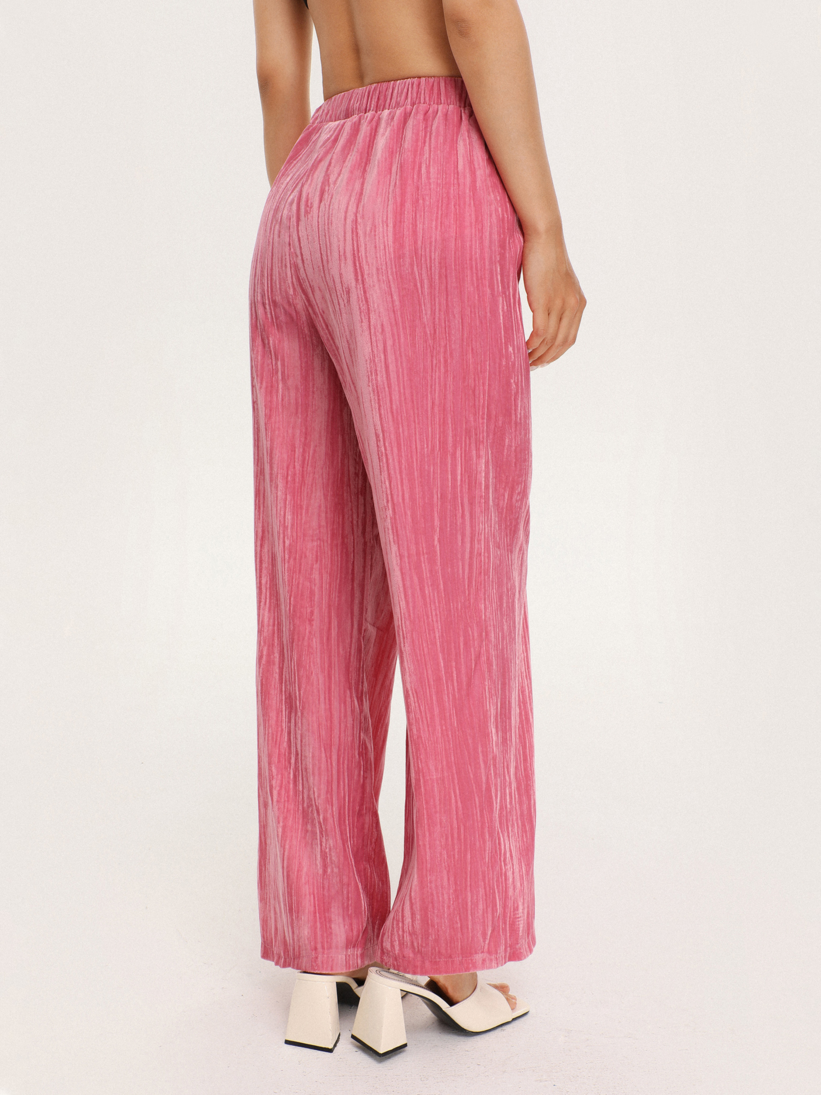 Pink Wide Leg Trousers - Cider