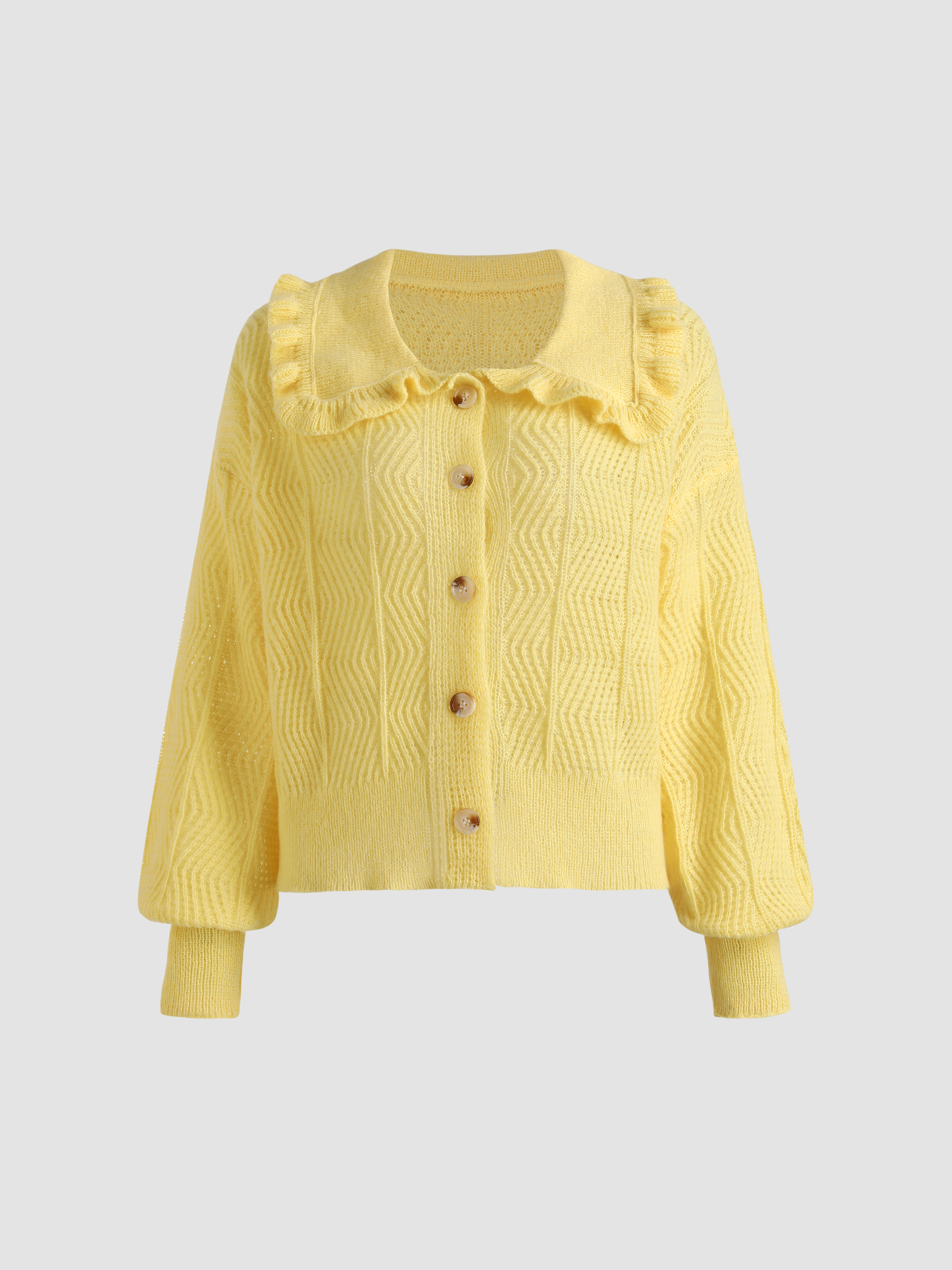 Yellow Button Up Cardigan Cider