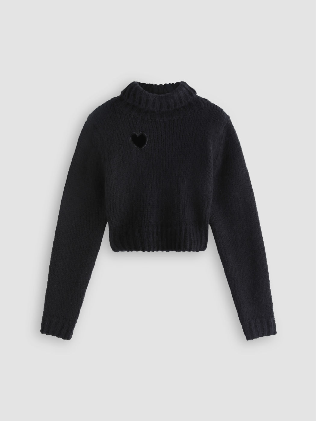 Herz Muster Ausgeschnittener Pullover
