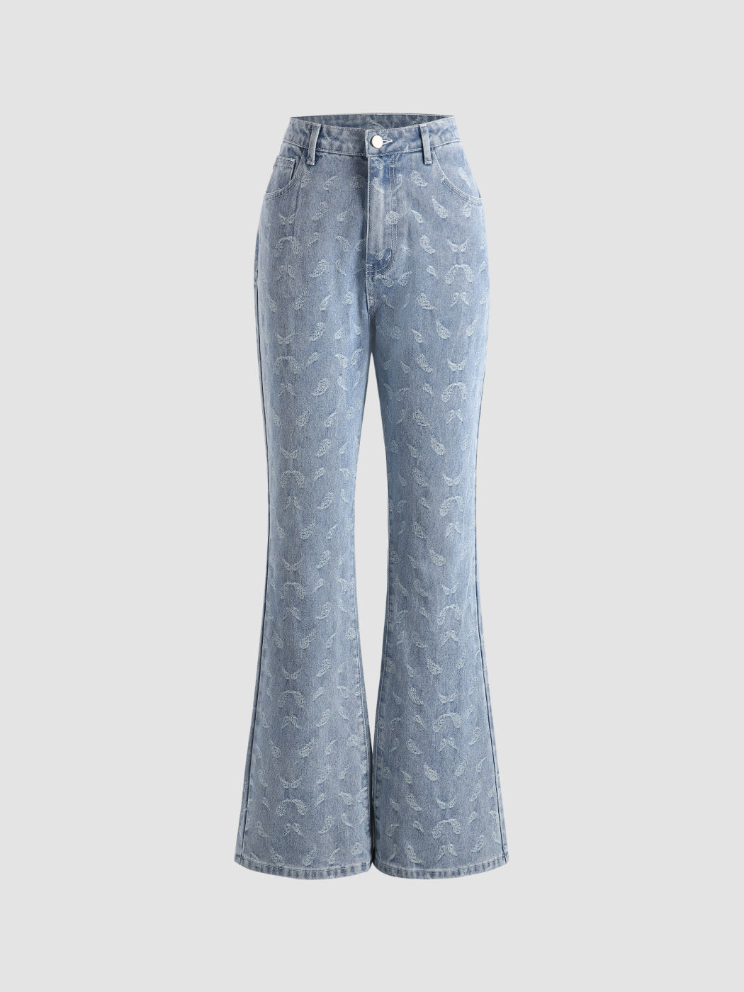 Denim-Jeans mit Paisley-Print