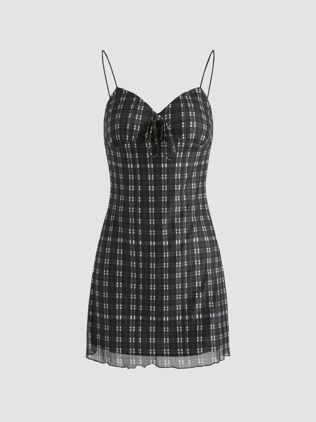 Kariertes Cami-Kleid mit Herzausschnitt