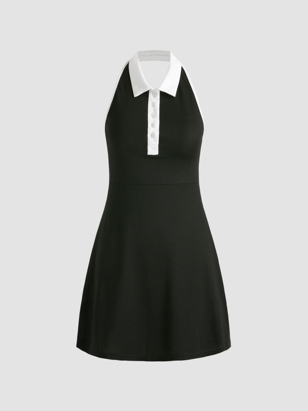 Schwarz-weißes Neckholder-Kleid