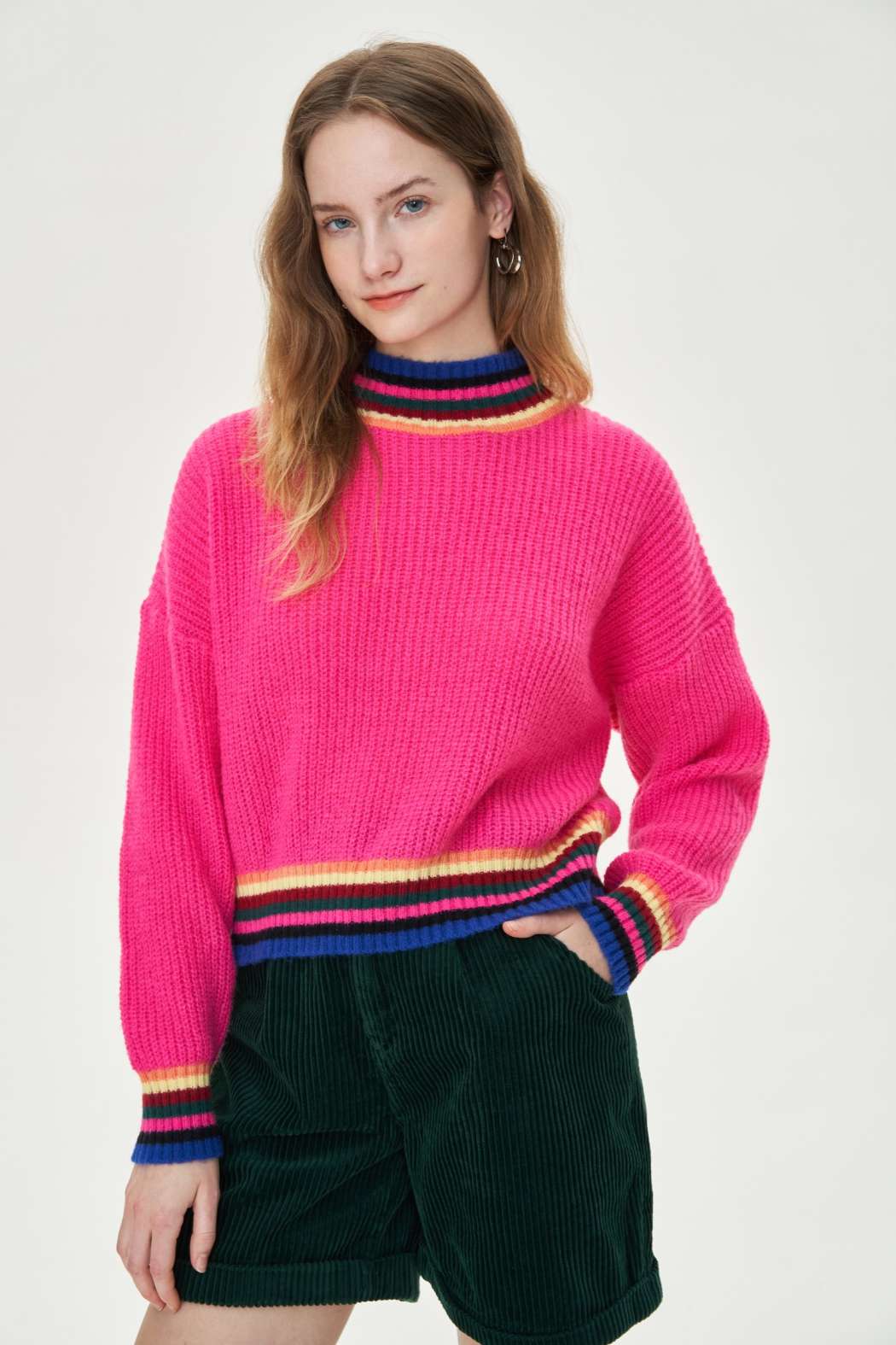 bubblegum pink turtleneck