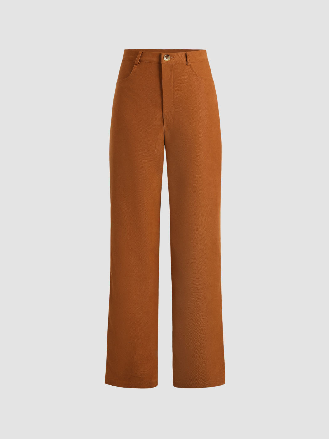Brown Solid Pants