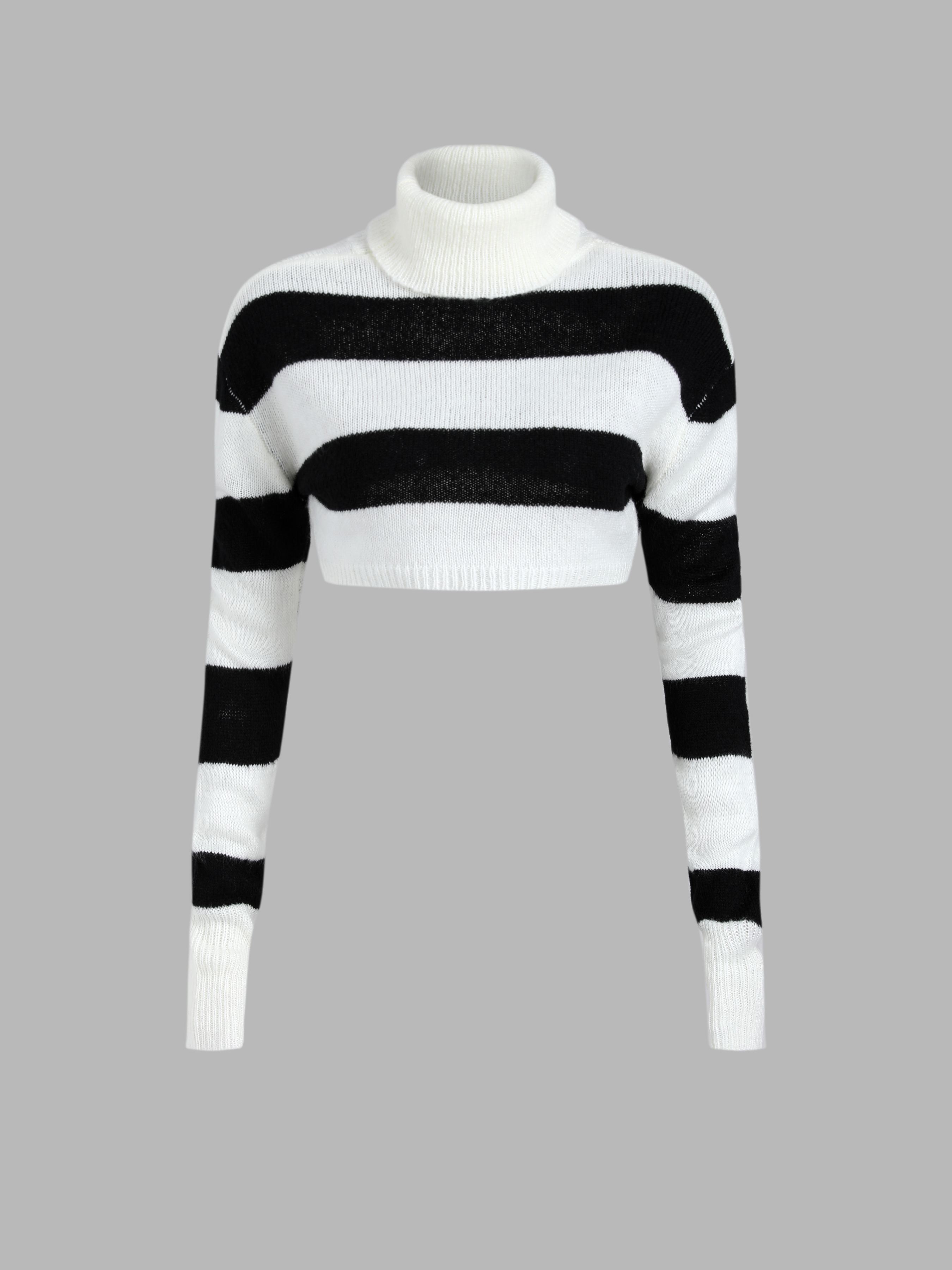 cuello alto a rayas