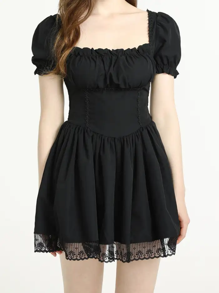 dare you classic witch lace hem corset dress Dare You Classic Witch Lace Hem Corset Dress