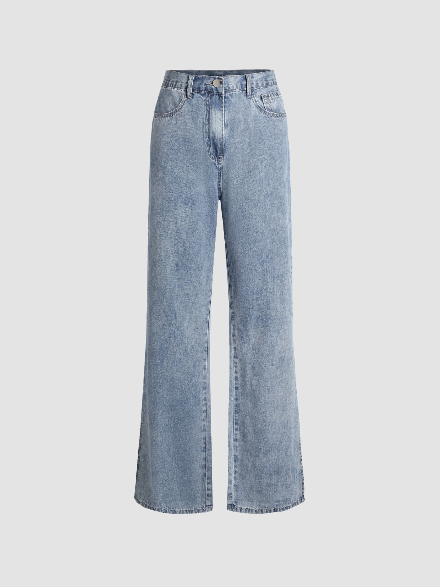Relaxed Fit Washed Denim Jeans