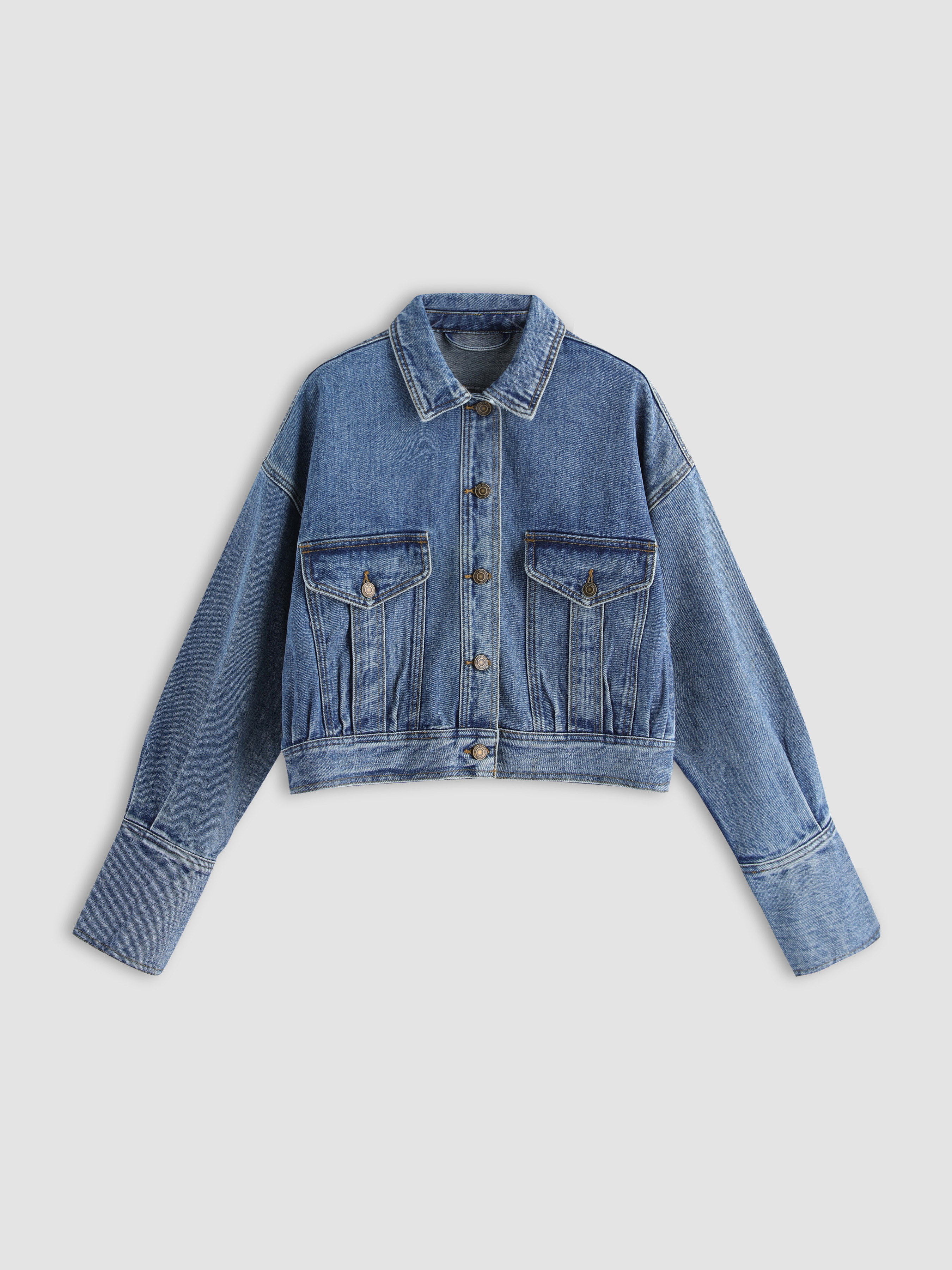 Essential Extended Sleeves Denim Jacket - Cider