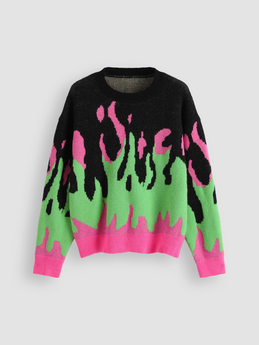 Lustiger Pullover mit Flammenmuster
