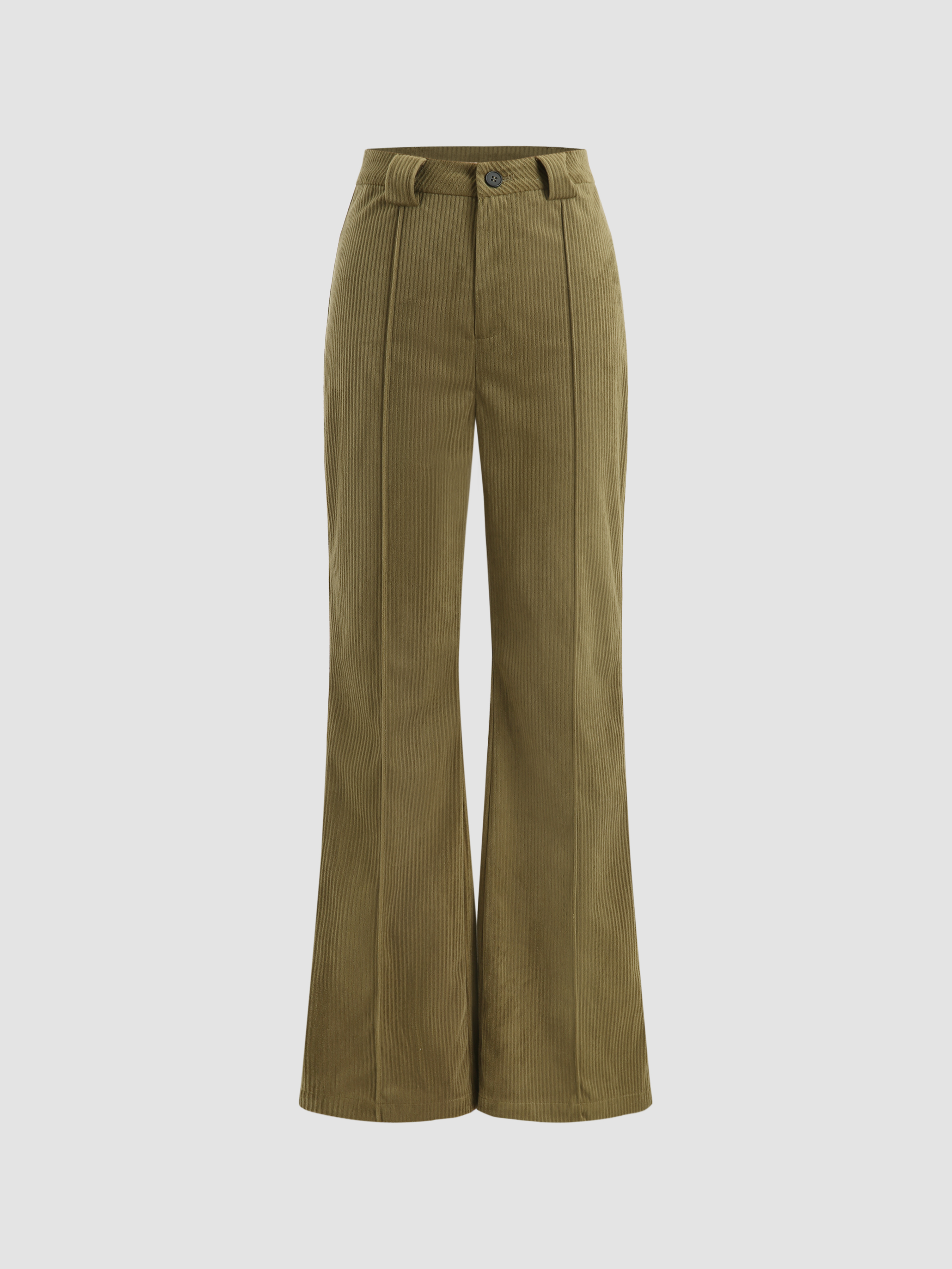 Solid Corduroy Flare Trousers Cider