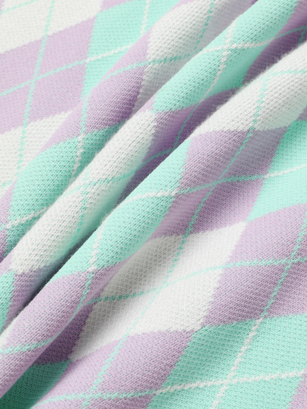 Lila Strickrock mit Argyle-Print